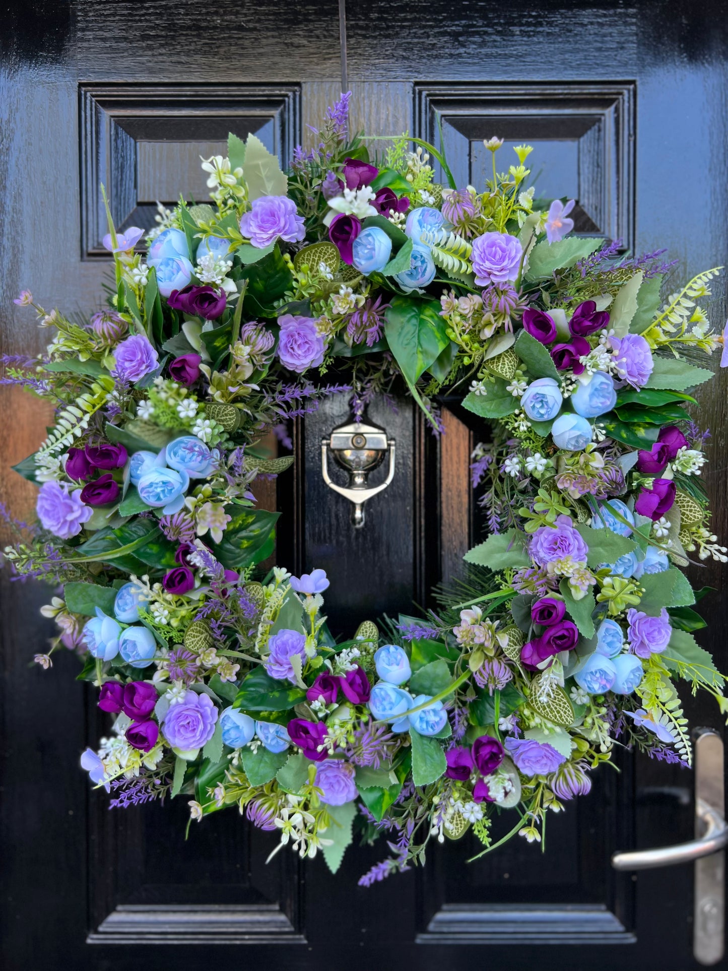 65cm MIXED LILAC/PURPLE/BLUE WILD FOLIAGE ANY SEASON WREATH