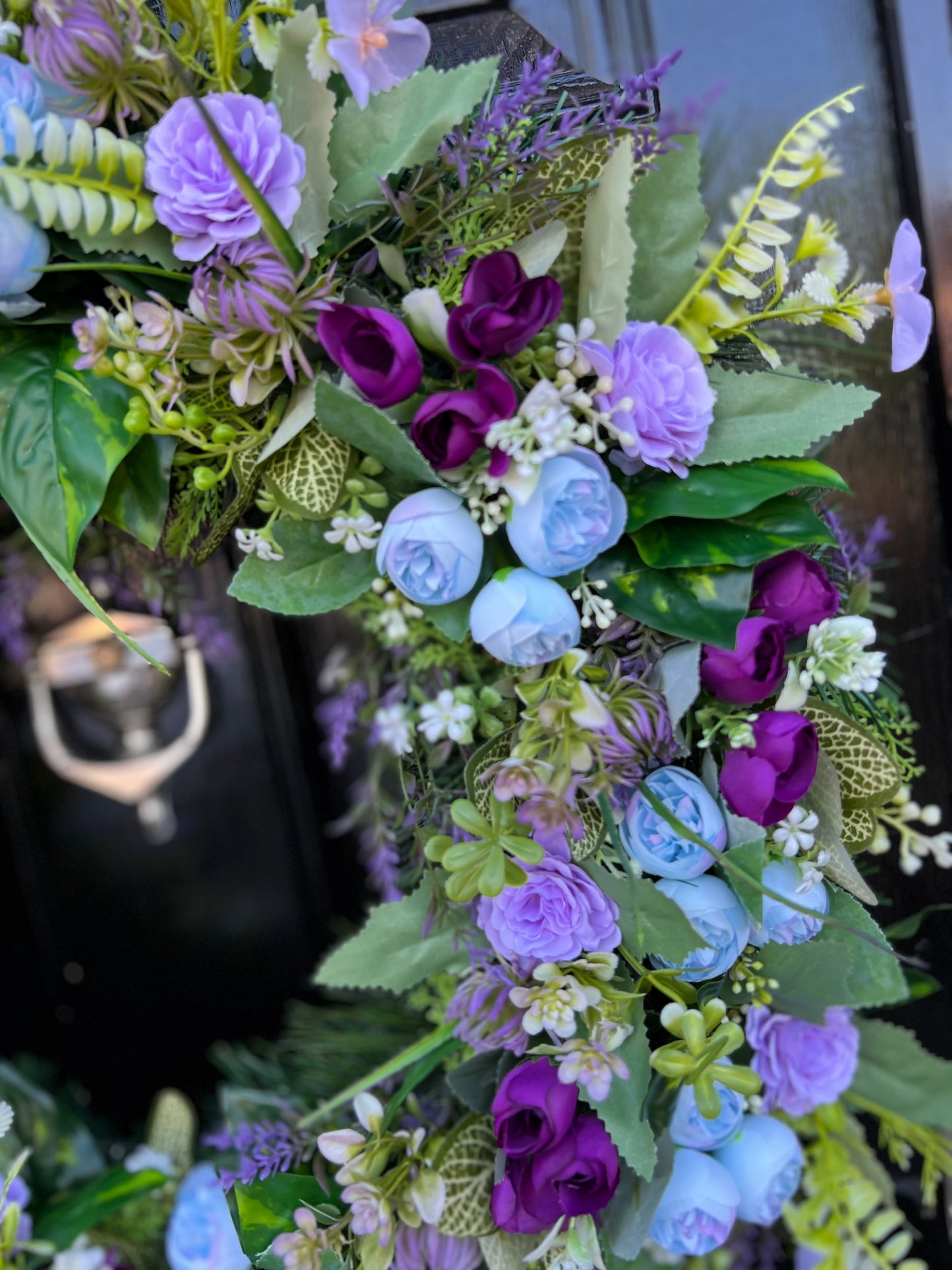 65cm MIXED LILAC/PURPLE/BLUE WILD FOLIAGE ANY SEASON WREATH