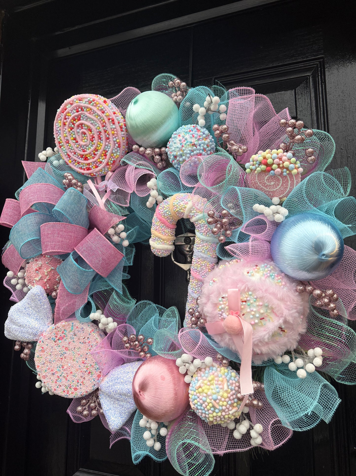65cm SUPER DELUXE PASTEL SWEETY CANDY CANE WREATH