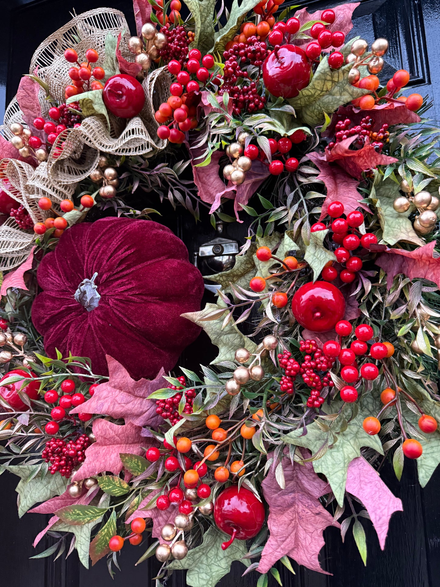 65cm DELUXE PUMPKIN WOODLAND BERRY MIXED FOLIAGE AUTUMN WREATH