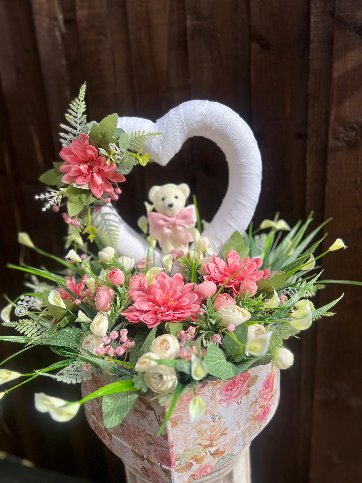 TEDDY HEART HEART BOX MOTHERS DAY