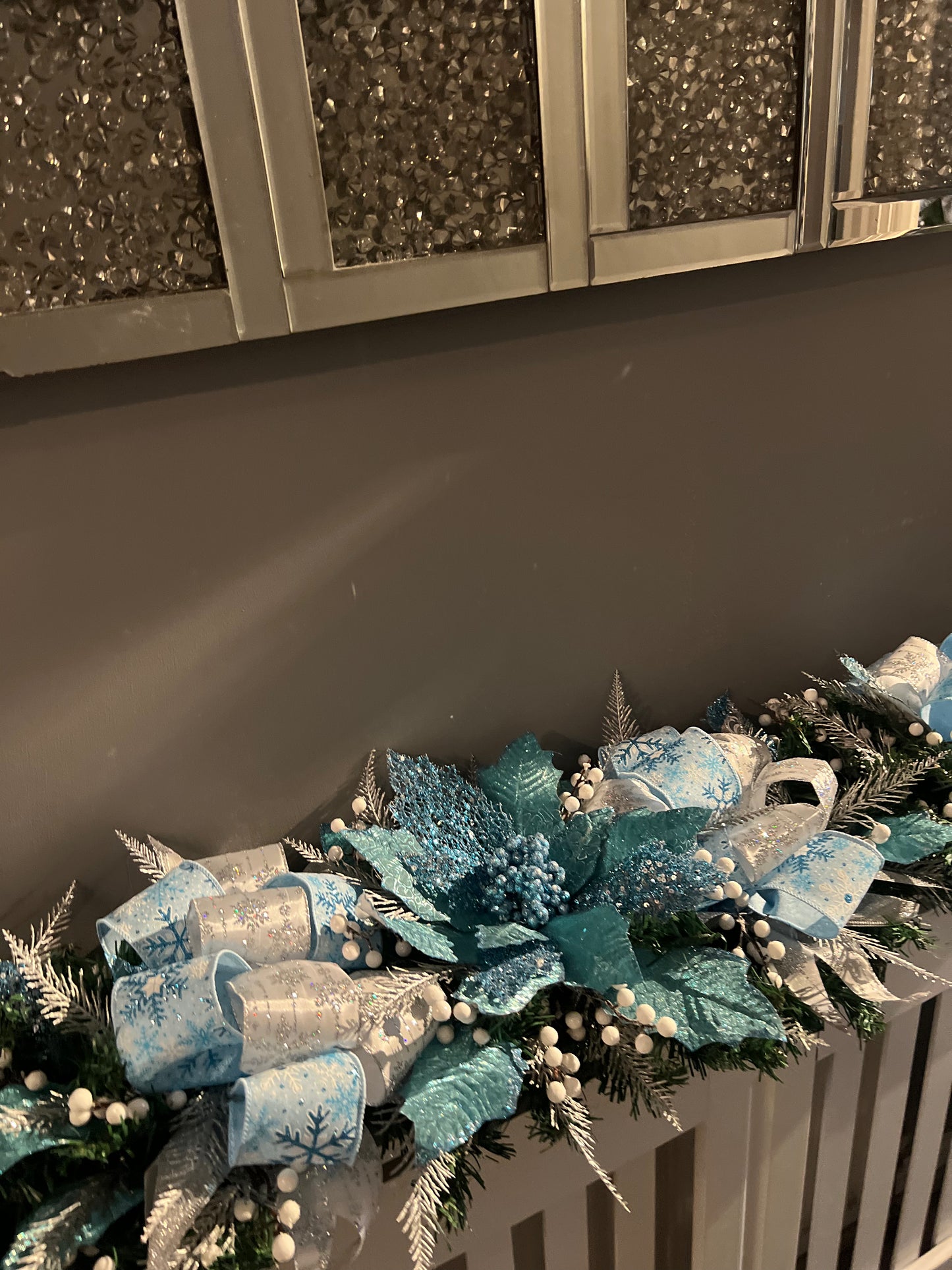DELUXE 1.25mtr GARLAND ICE BLUE/SILVER/WHITE