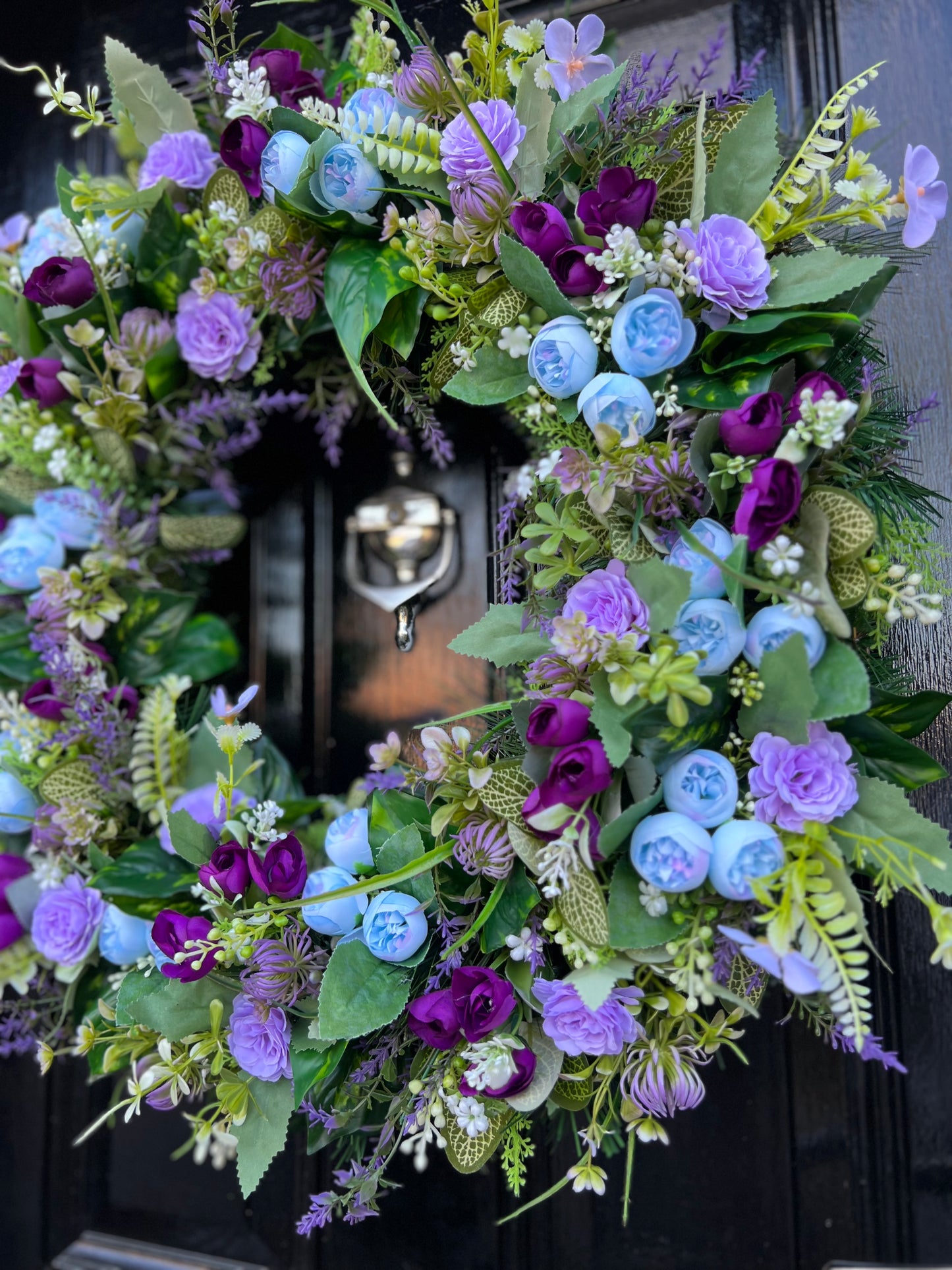 65cm MIXED LILAC/PURPLE/BLUE WILD FOLIAGE ANY SEASON WREATH