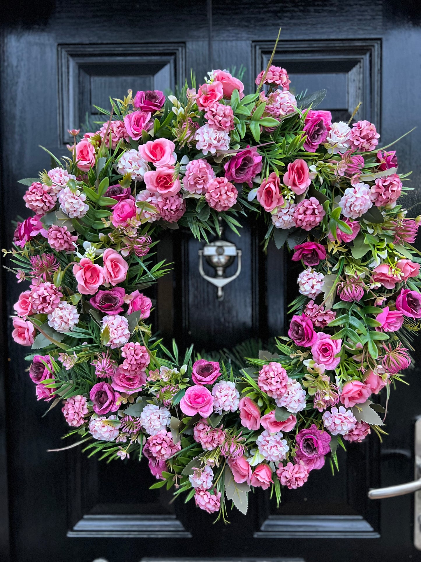 65cm VINTAGE PINKS DELUXE MIXED FOLIAGE ANY SEASON WREATH