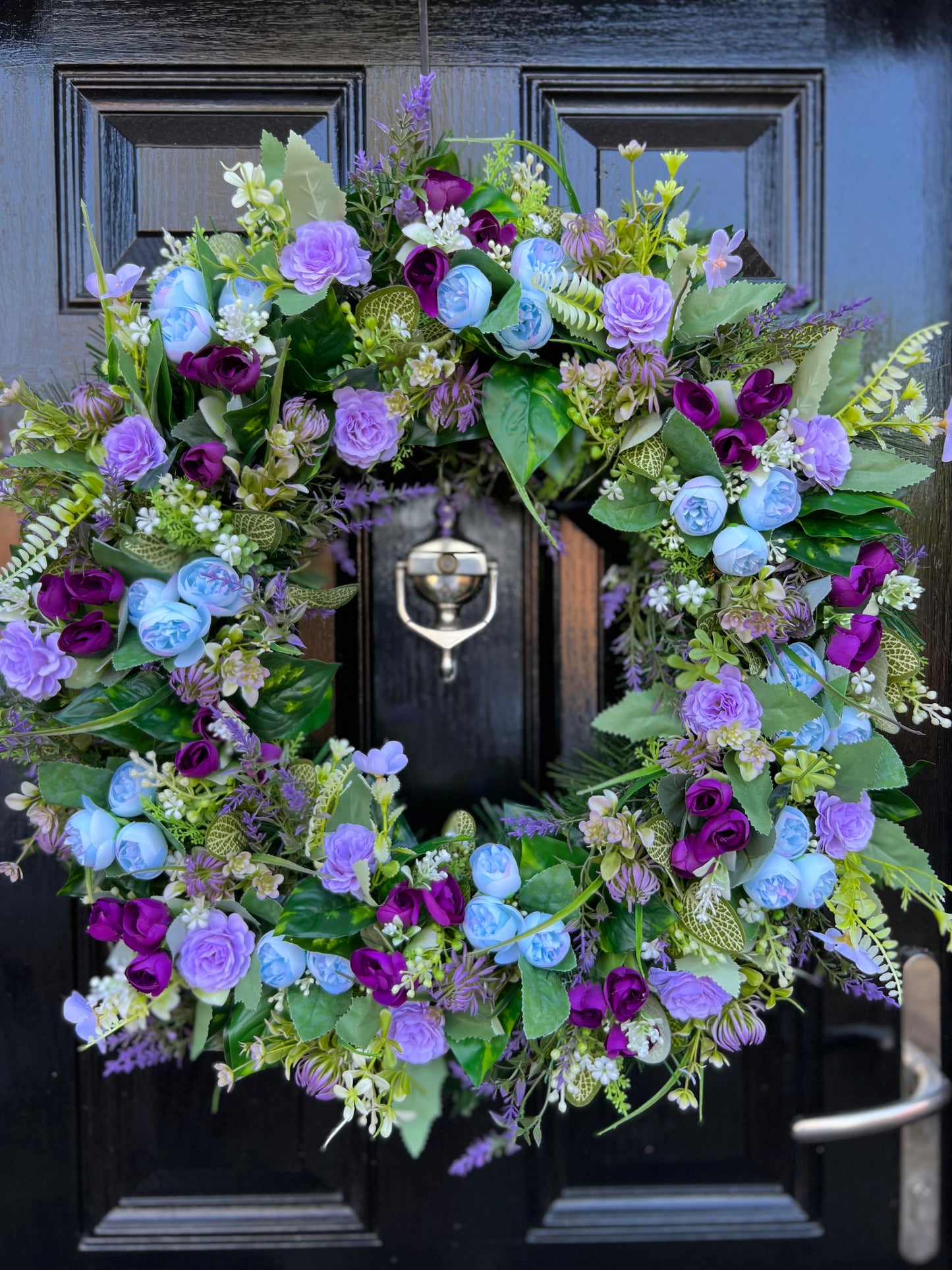 65cm MIXED LILAC/PURPLE/BLUE WILD FOLIAGE ANY SEASON WREATH
