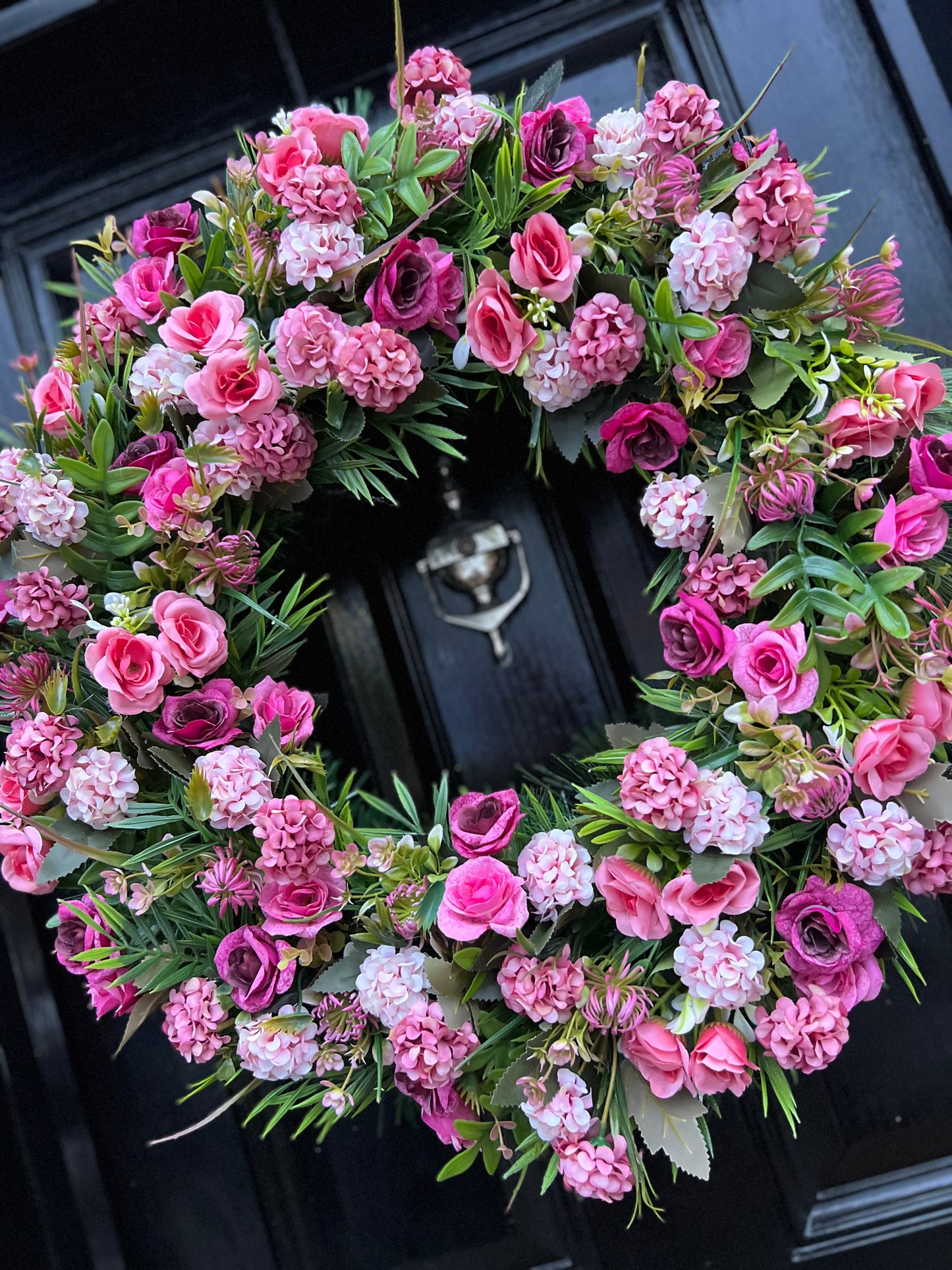 65cm VINTAGE PINKS DELUXE MIXED FOLIAGE ANY SEASON WREATH