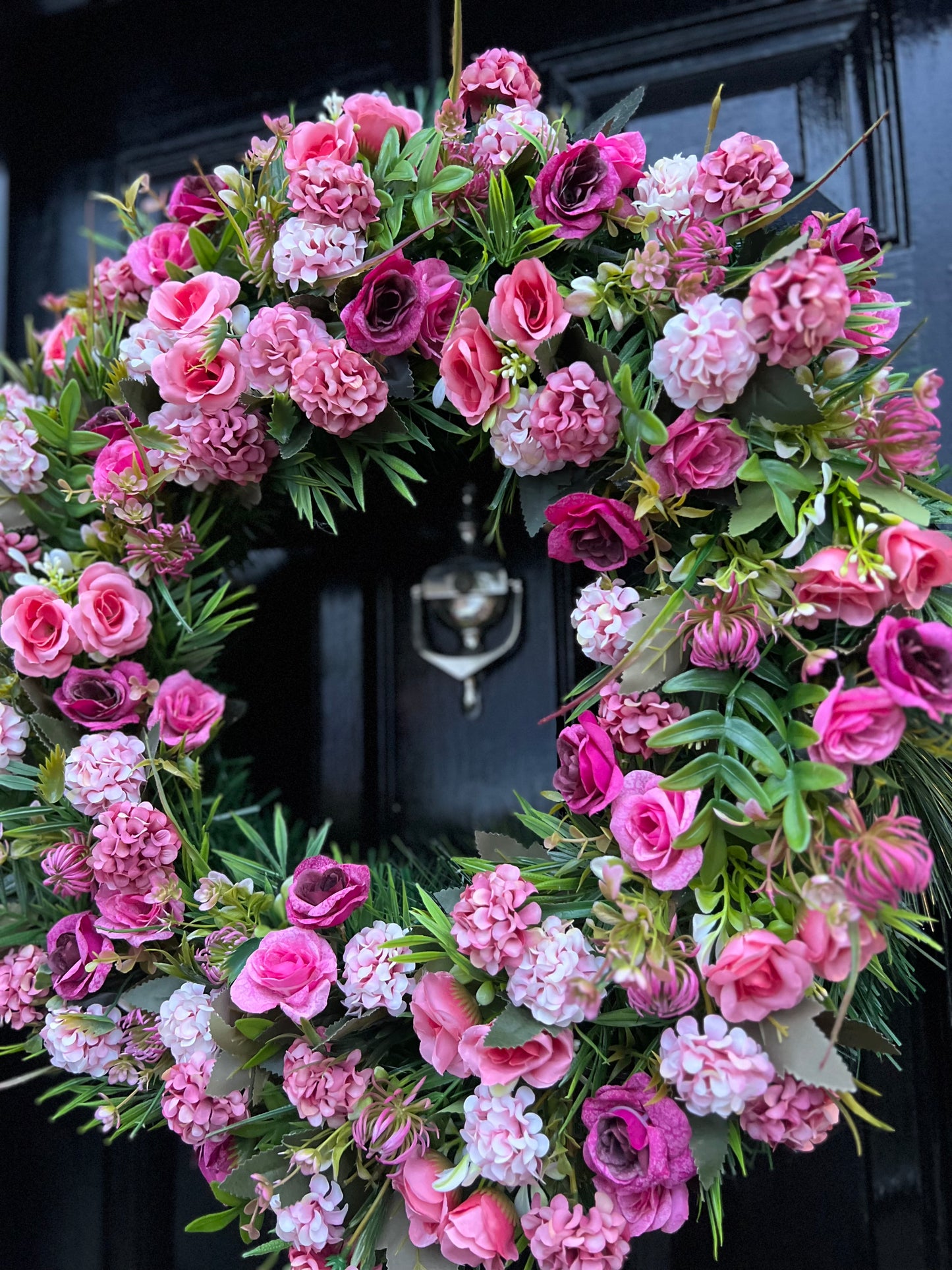 65cm VINTAGE PINKS DELUXE MIXED FOLIAGE ANY SEASON WREATH