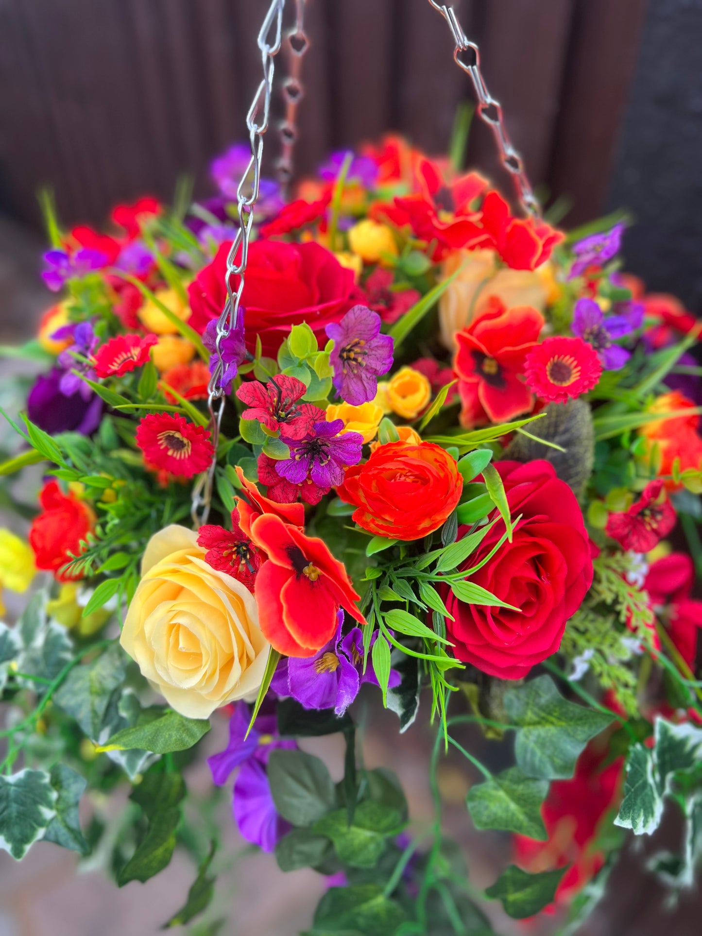 DELUXE XL HANGING BASKET MULTI MIX 12 INCH CONE