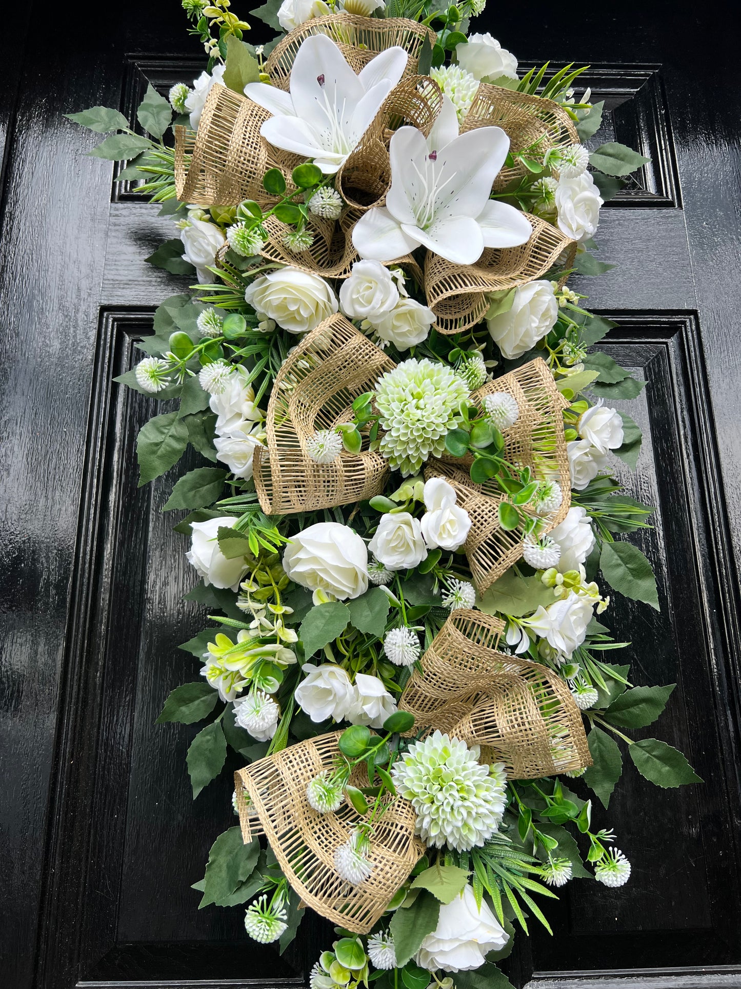 MIXED FOLIAGE/NEUTRAL SUMMER DOOR SWAG ANY SEASON