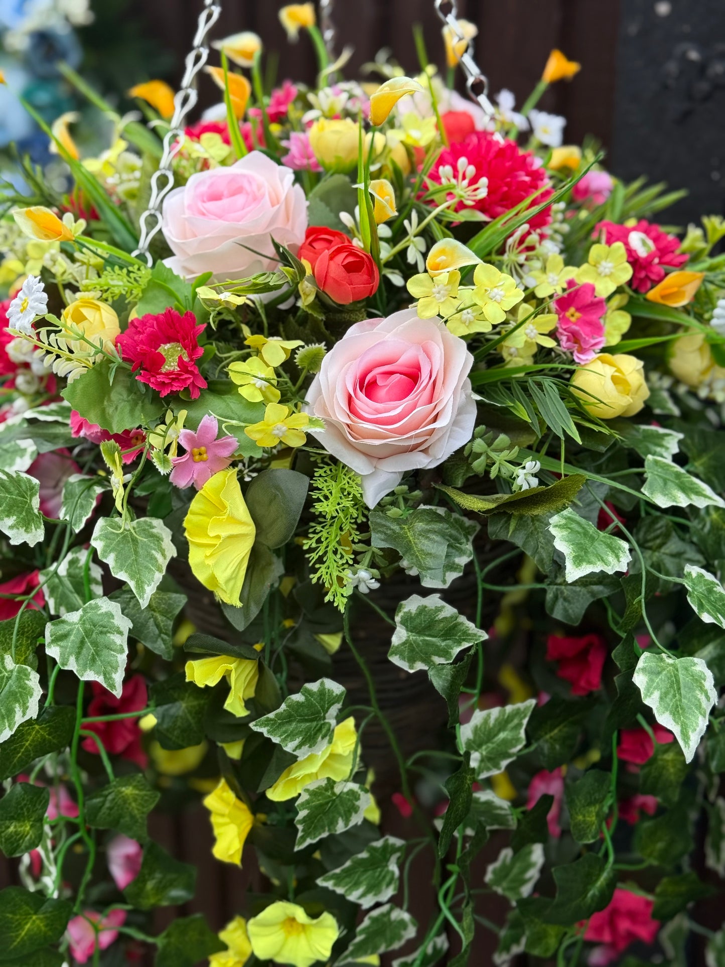 **NEW** DELUXE XL HANGING BASKET PASTELS MIXED MIX 12 INCH CONE