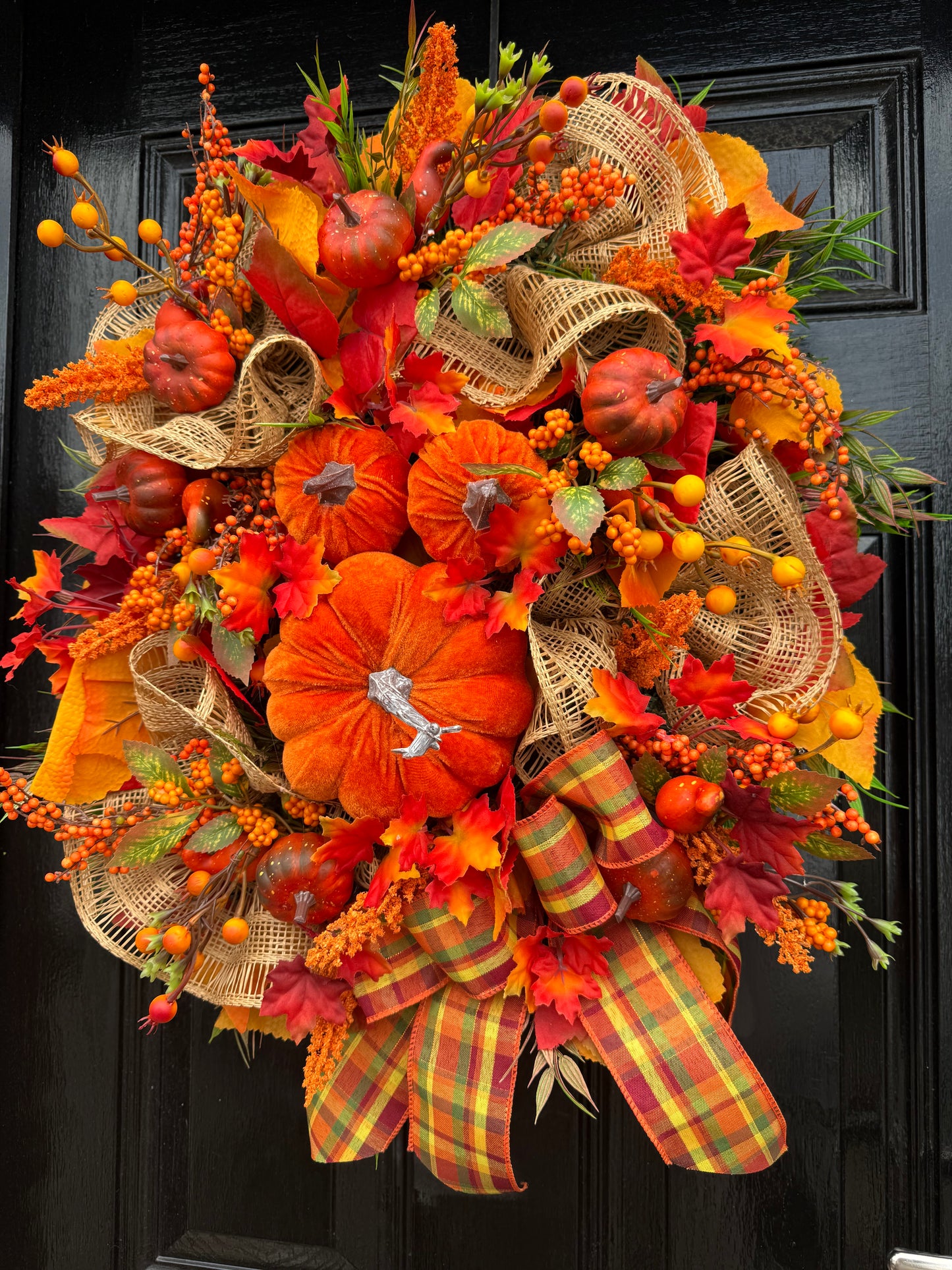 60cm DELUXE PUMPKIN WOODLAND MIXED FOLIAGE AUTUMN SWAG