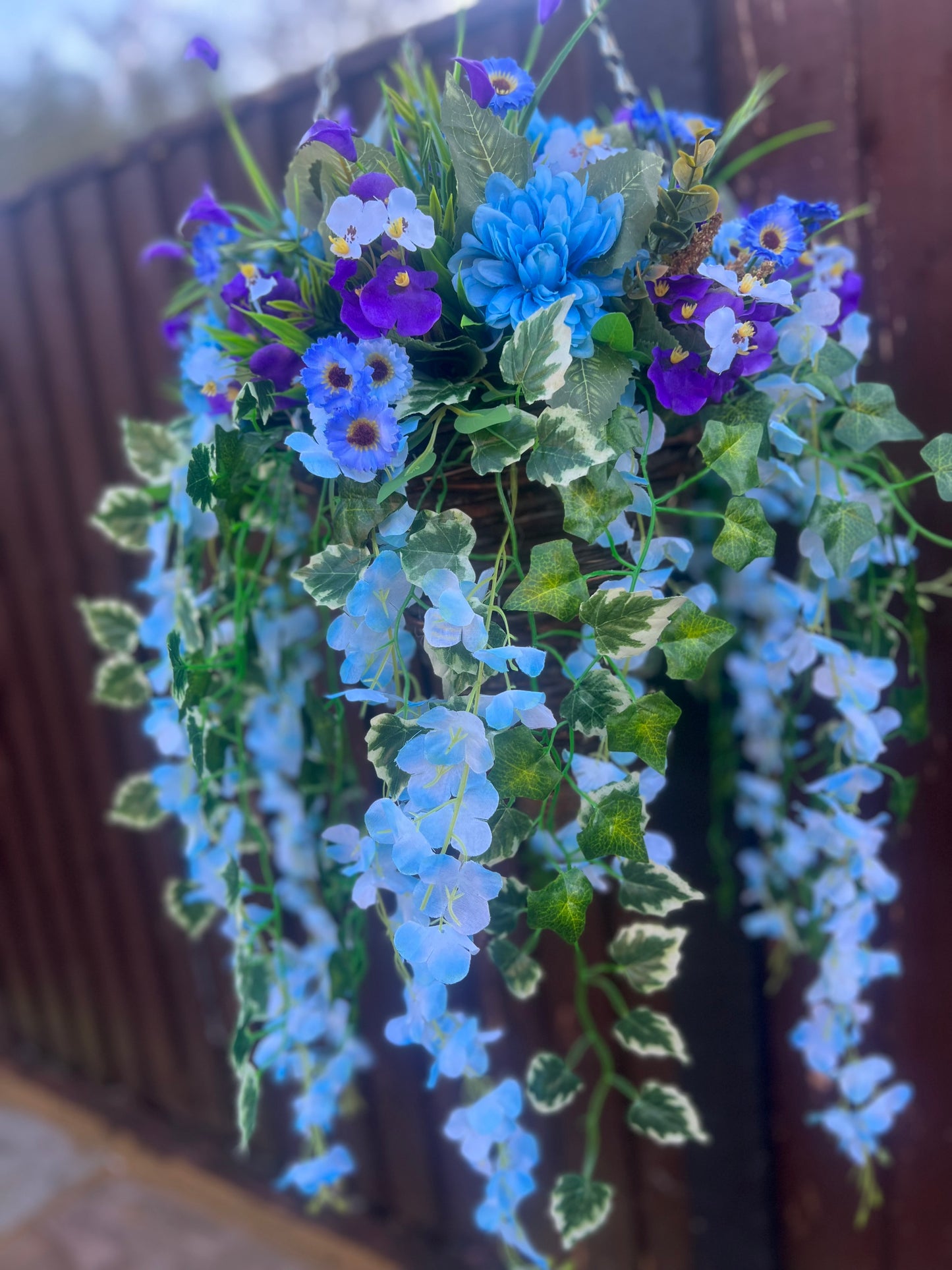 12inch DELUXE HANGING BASKETS PURPLE/BLUE SPRING MIX
