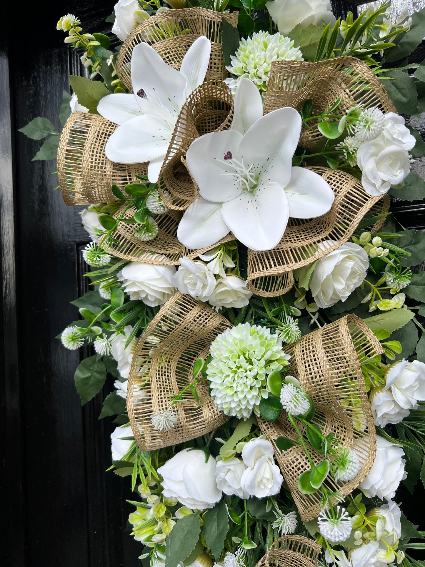 MIXED FOLIAGE/NEUTRAL SUMMER DOOR SWAG ANY SEASON