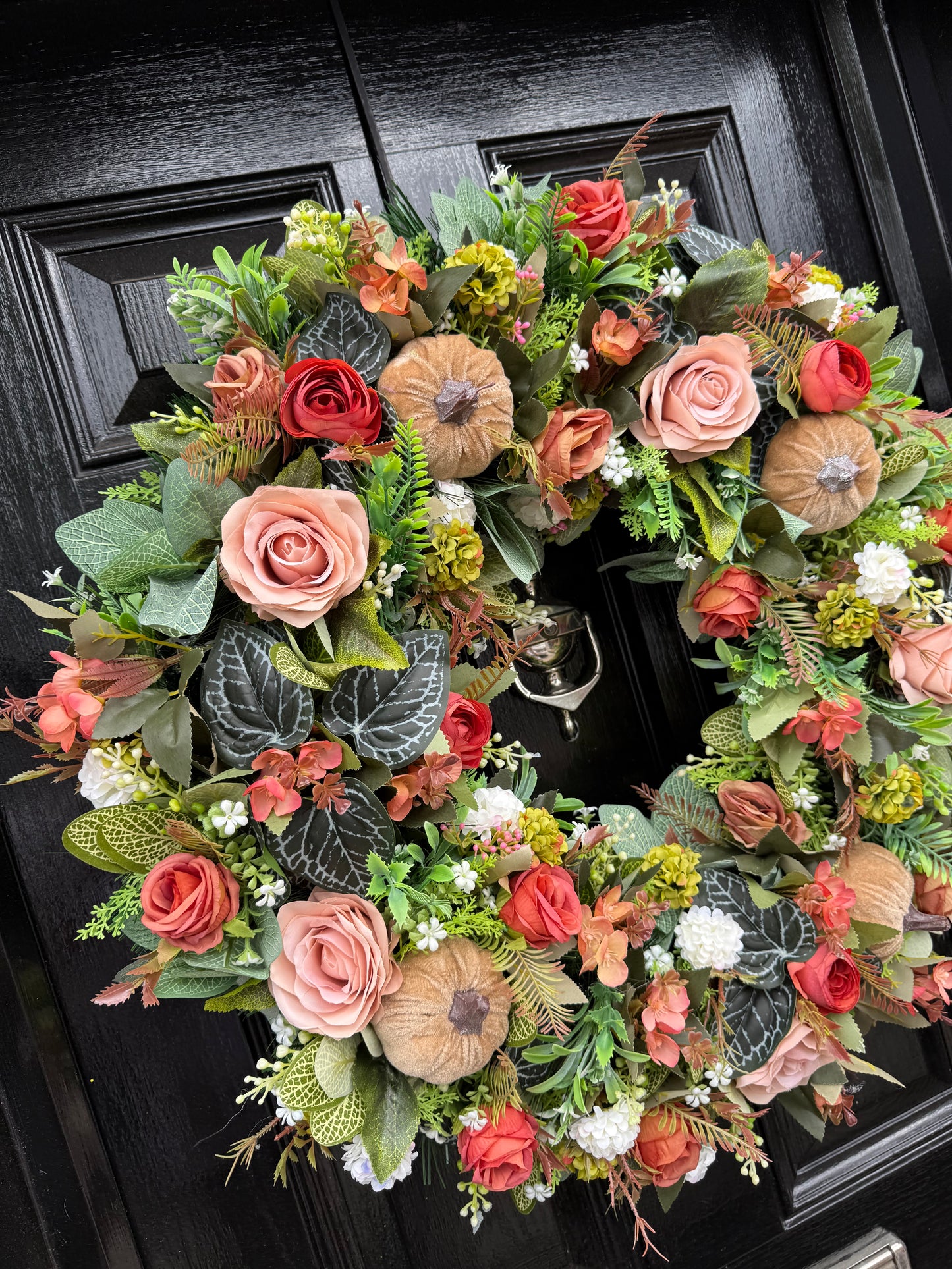 65cm DELUXE XL WOODLAND MINK PUMPKIN FOLIAGE AUTUMN WREATH