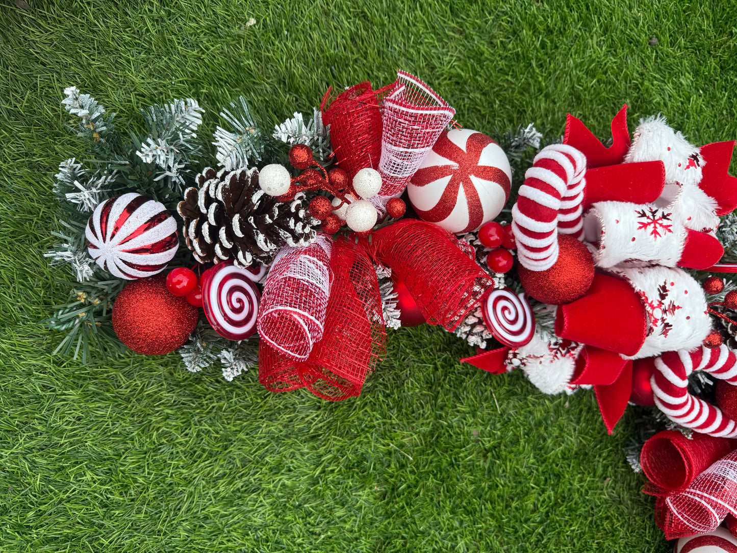 6ft FROSTED CANDY CANE GARLAND- MADE TO ORDER AND DESPATCHED END OCTOBER