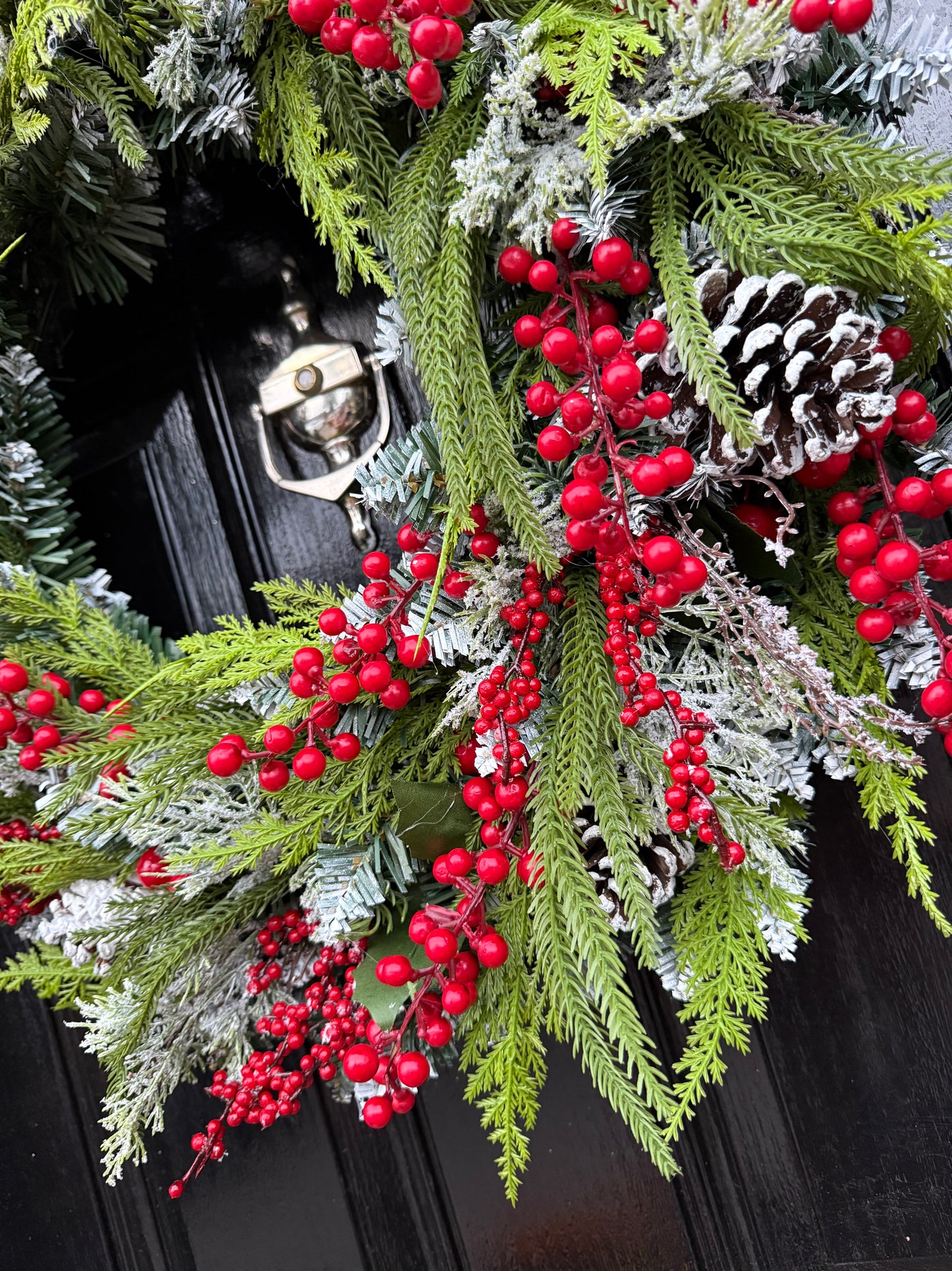 65cm DELUXE REAL TOUCH FOLIAGE CEDAR VERY BERRY WREATH