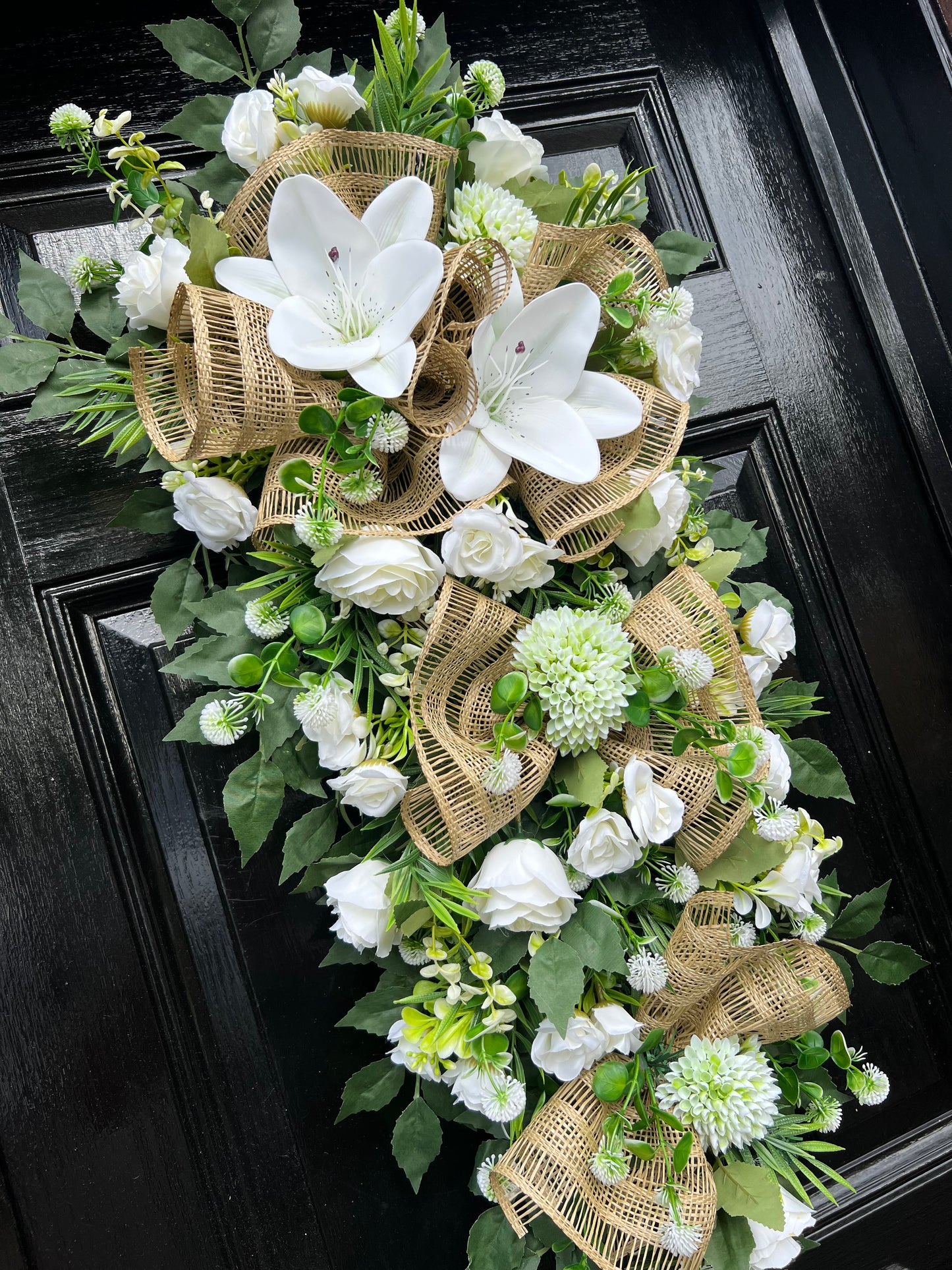 MIXED FOLIAGE/NEUTRAL SUMMER DOOR SWAG ANY SEASON