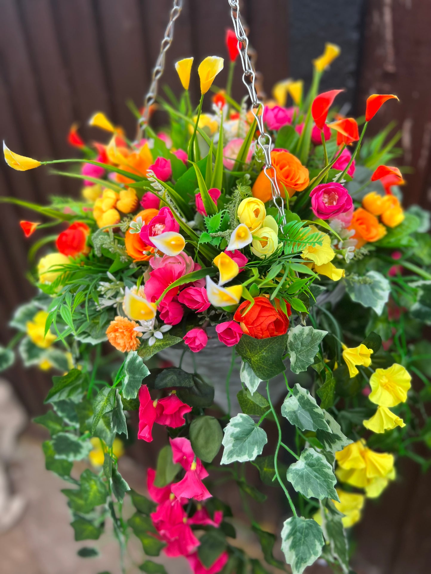 DELUXE XL HANGING BASKET MULTI MIX 12 INCH CONE