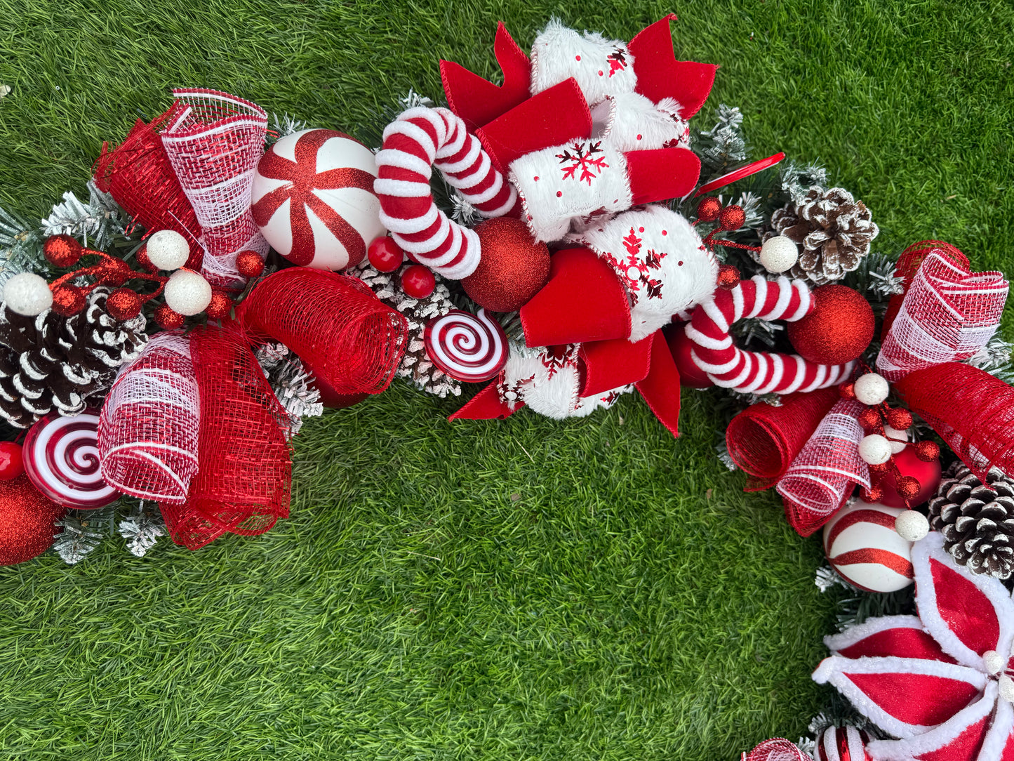 6ft FROSTED CANDY CANE GARLAND- MADE TO ORDER AND DESPATCHED END OCTOBER