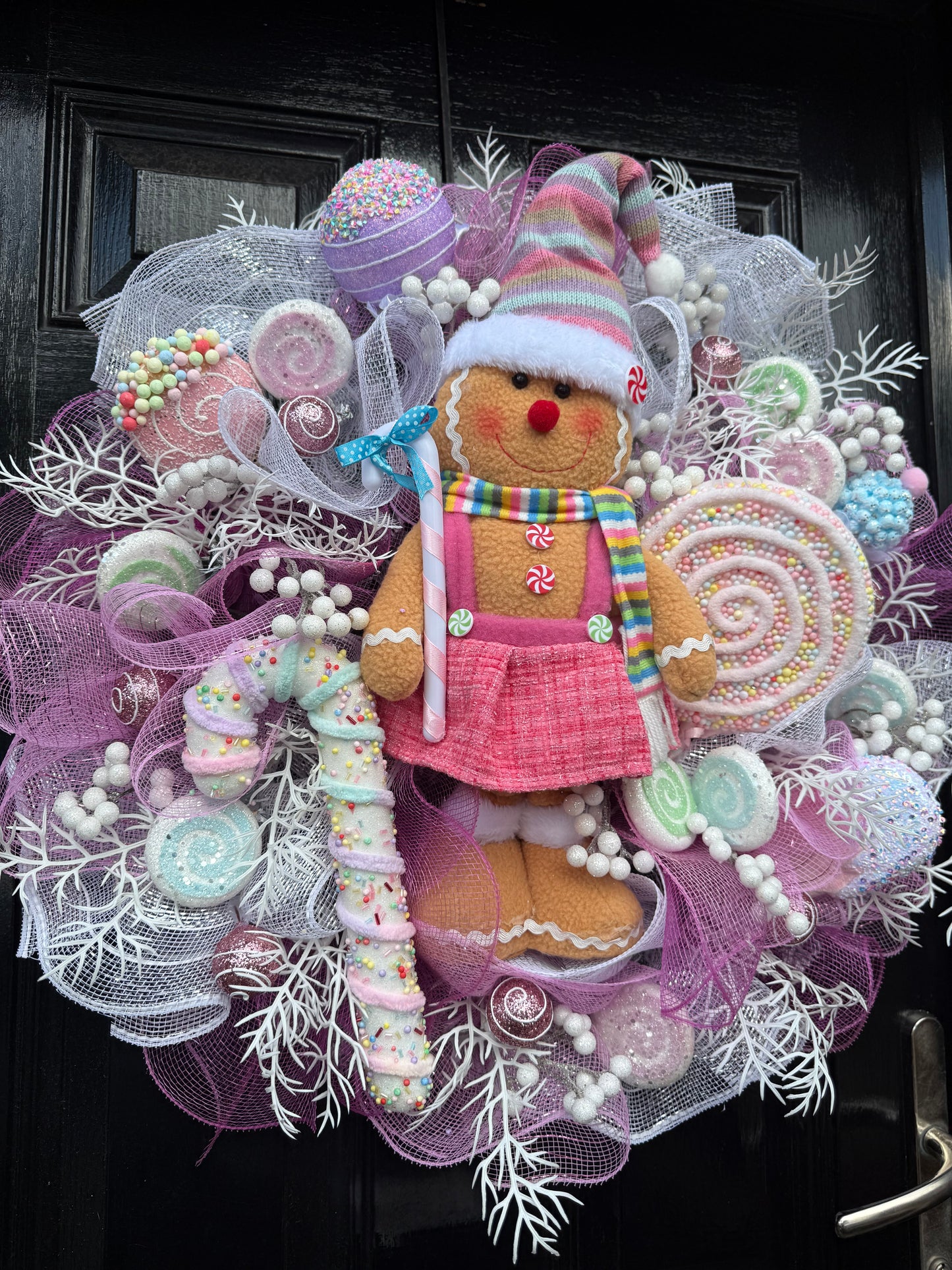 65cm SUPER DELUXE PASTEL GINGERBREAD WREATH - IMMEDIATE DISPATCH