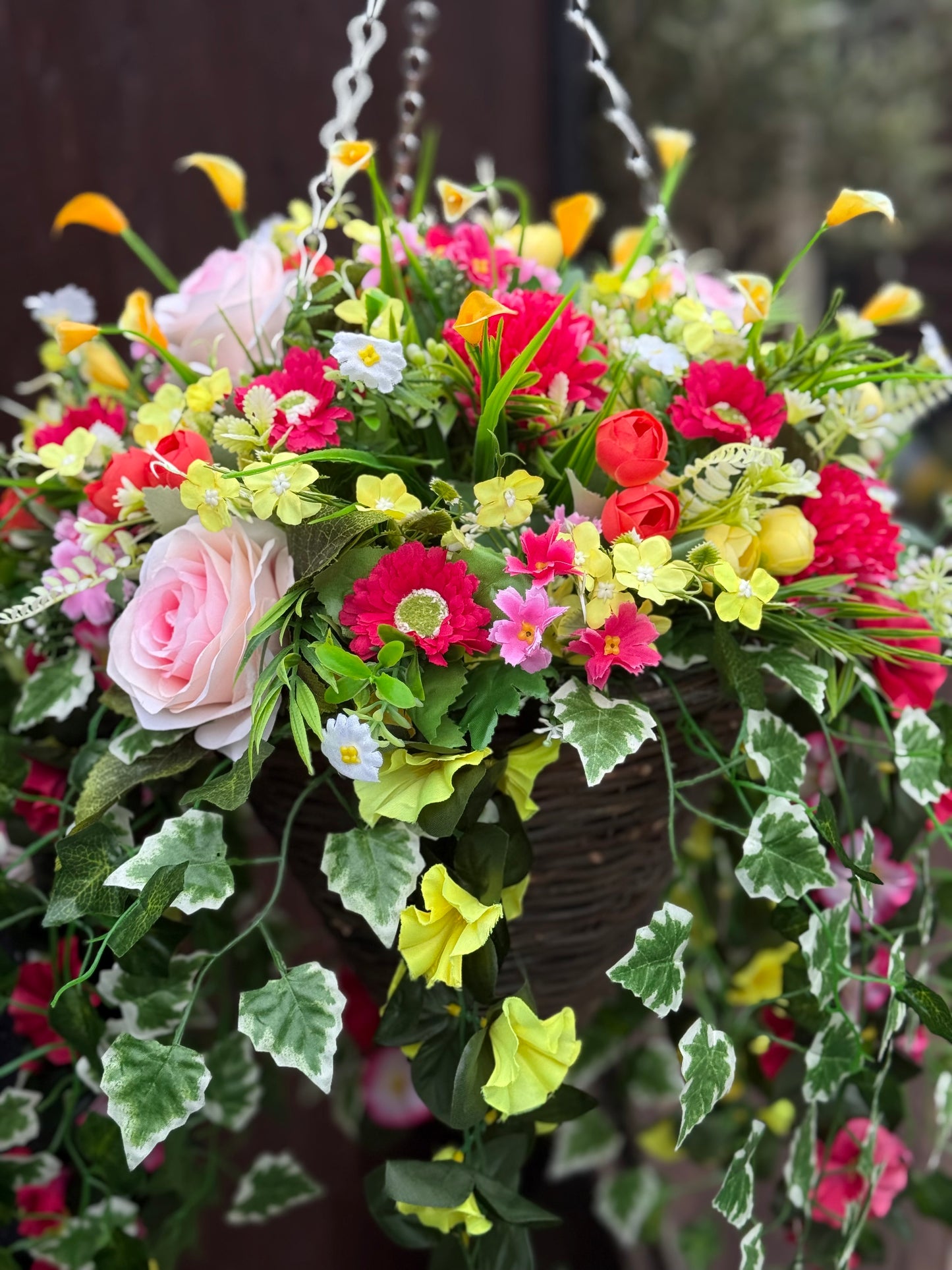 **NEW** DELUXE XL HANGING BASKET PASTELS MIXED MIX 12 INCH CONE