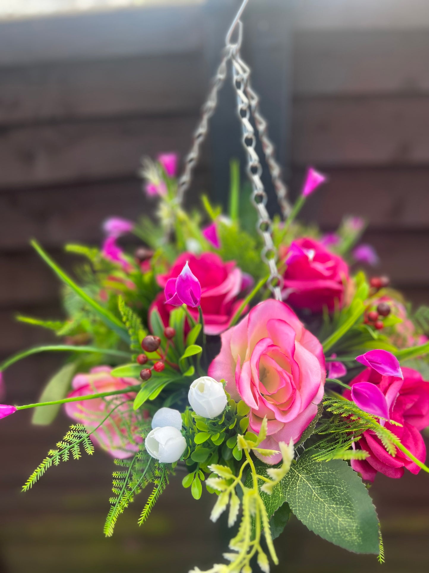 10" PINK MIXED HANGING BASKET