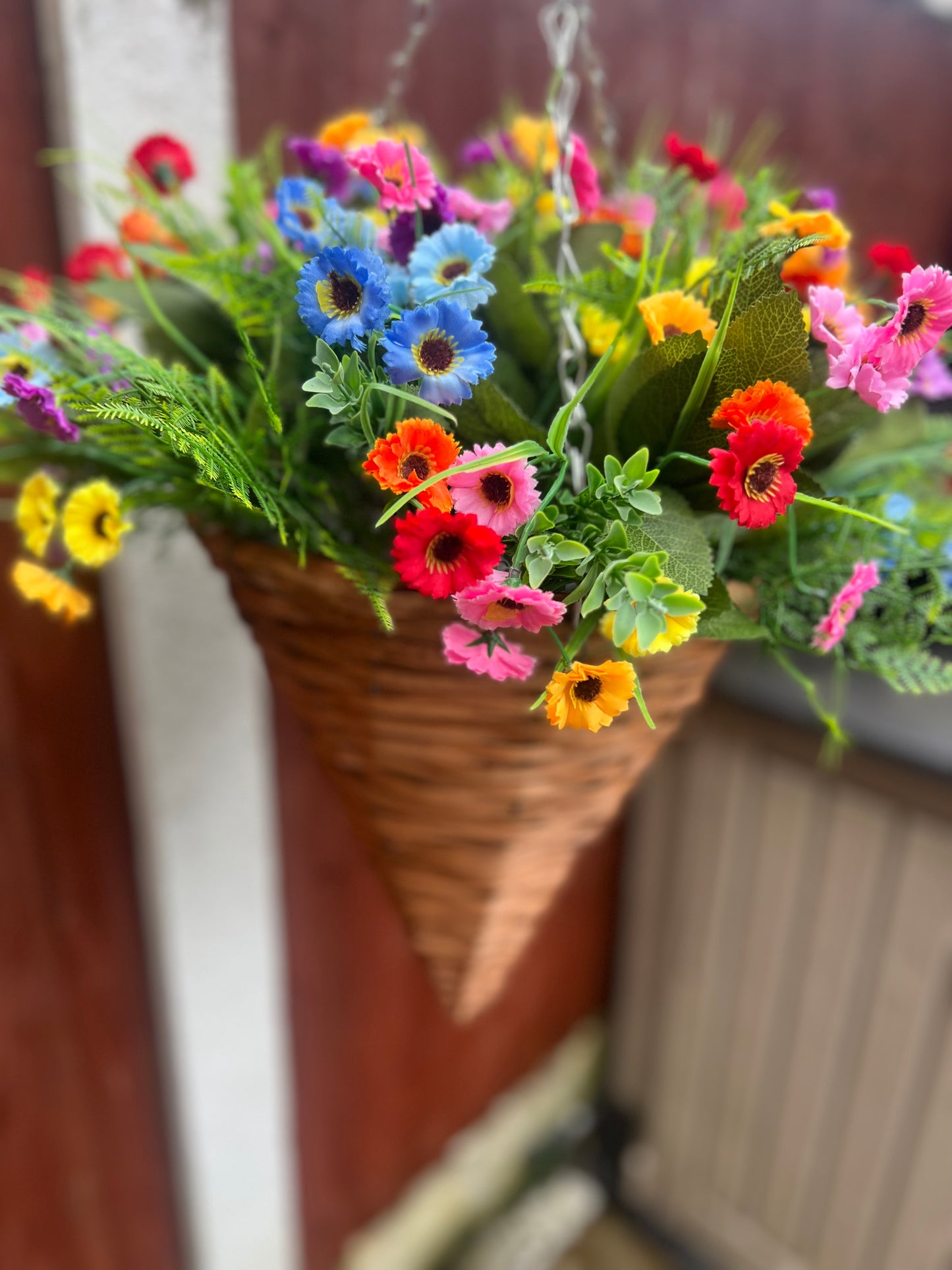 12inch CONE MULTI COLOUR HANGING BASKET
