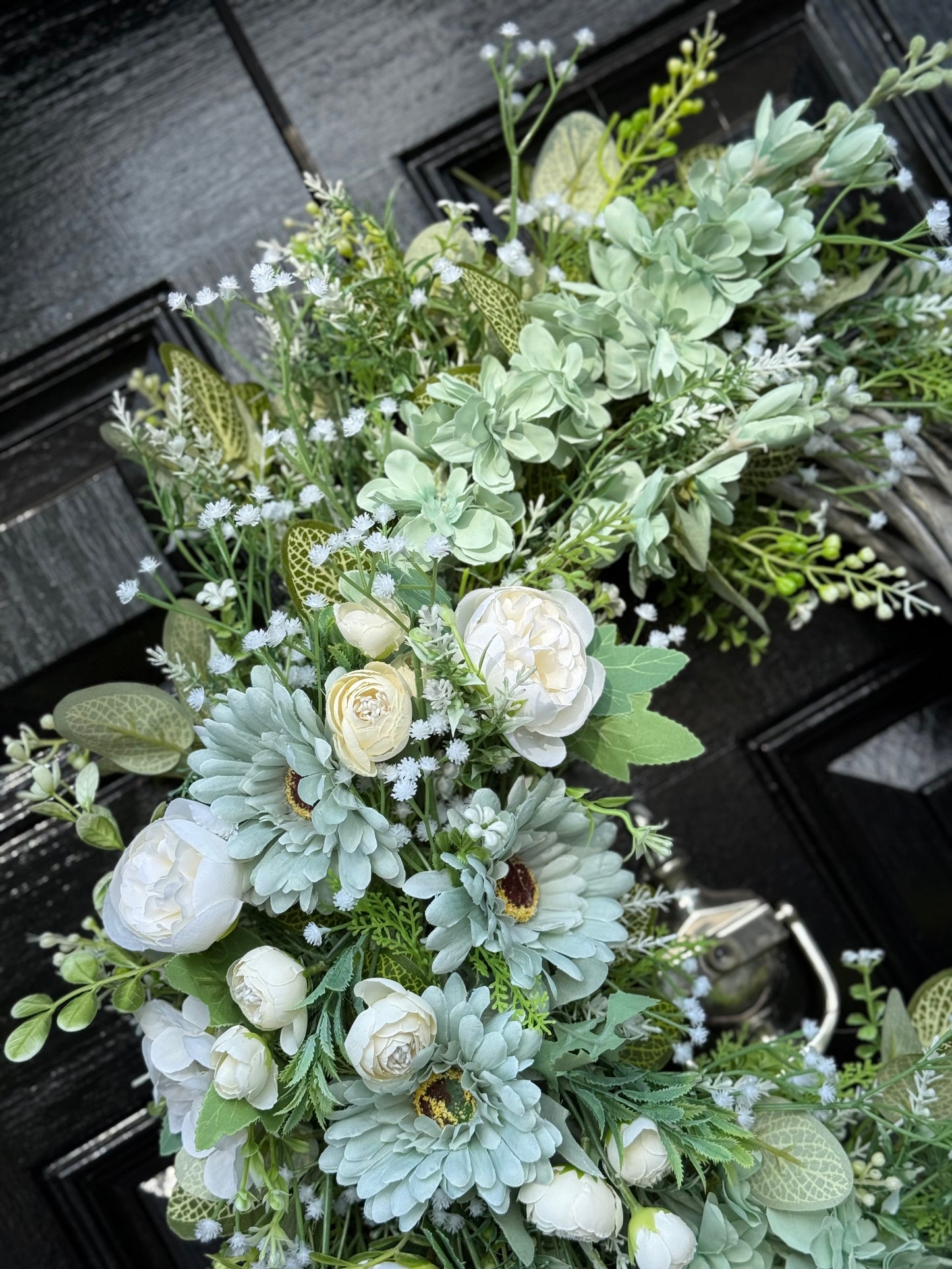 SAGE GREEN FOLIAGE COUNTRY COTTAGE ALL SEASON WICKER WREATH
