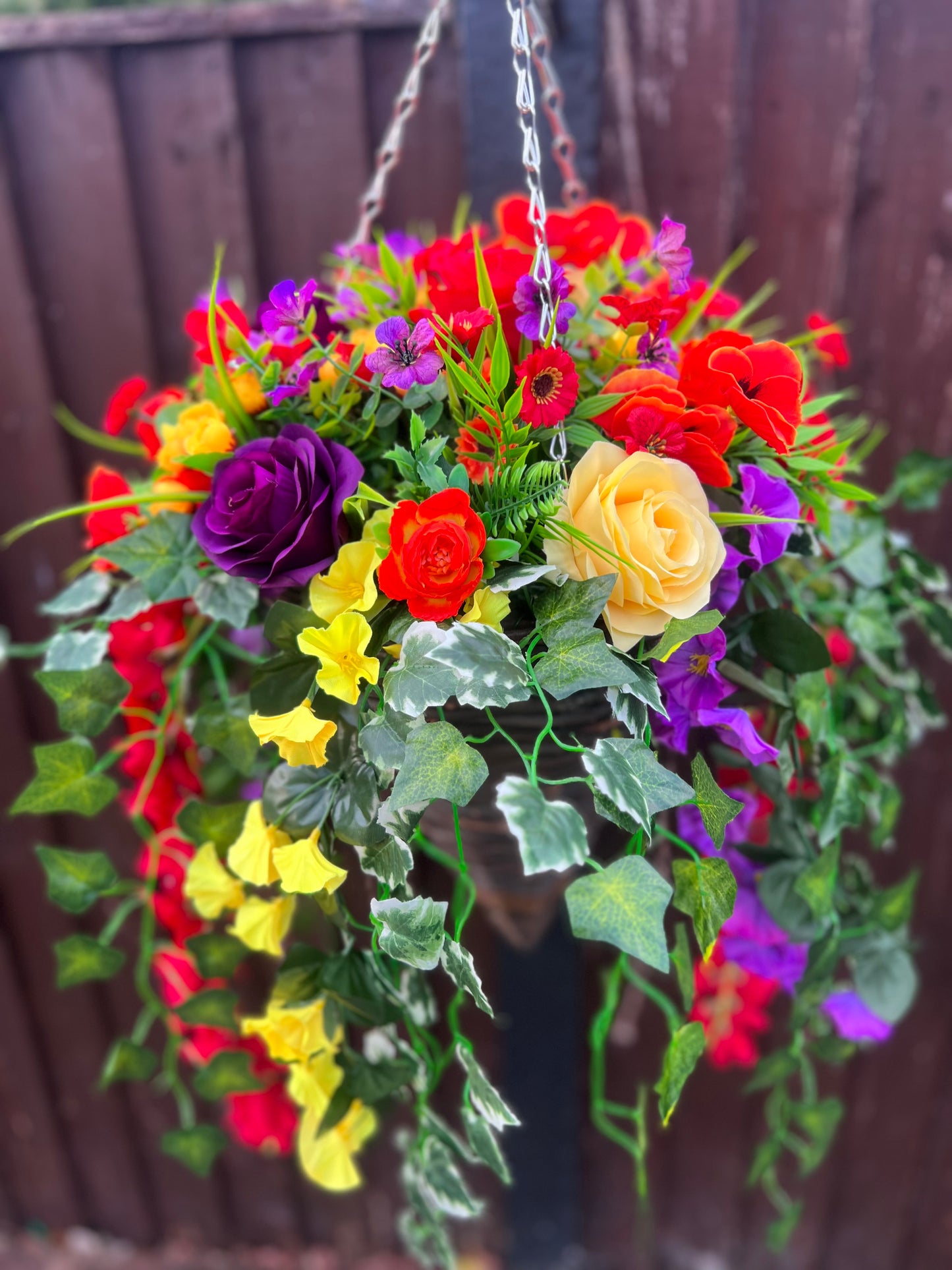 DELUXE XL HANGING BASKET MULTI MIX 12 INCH CONE