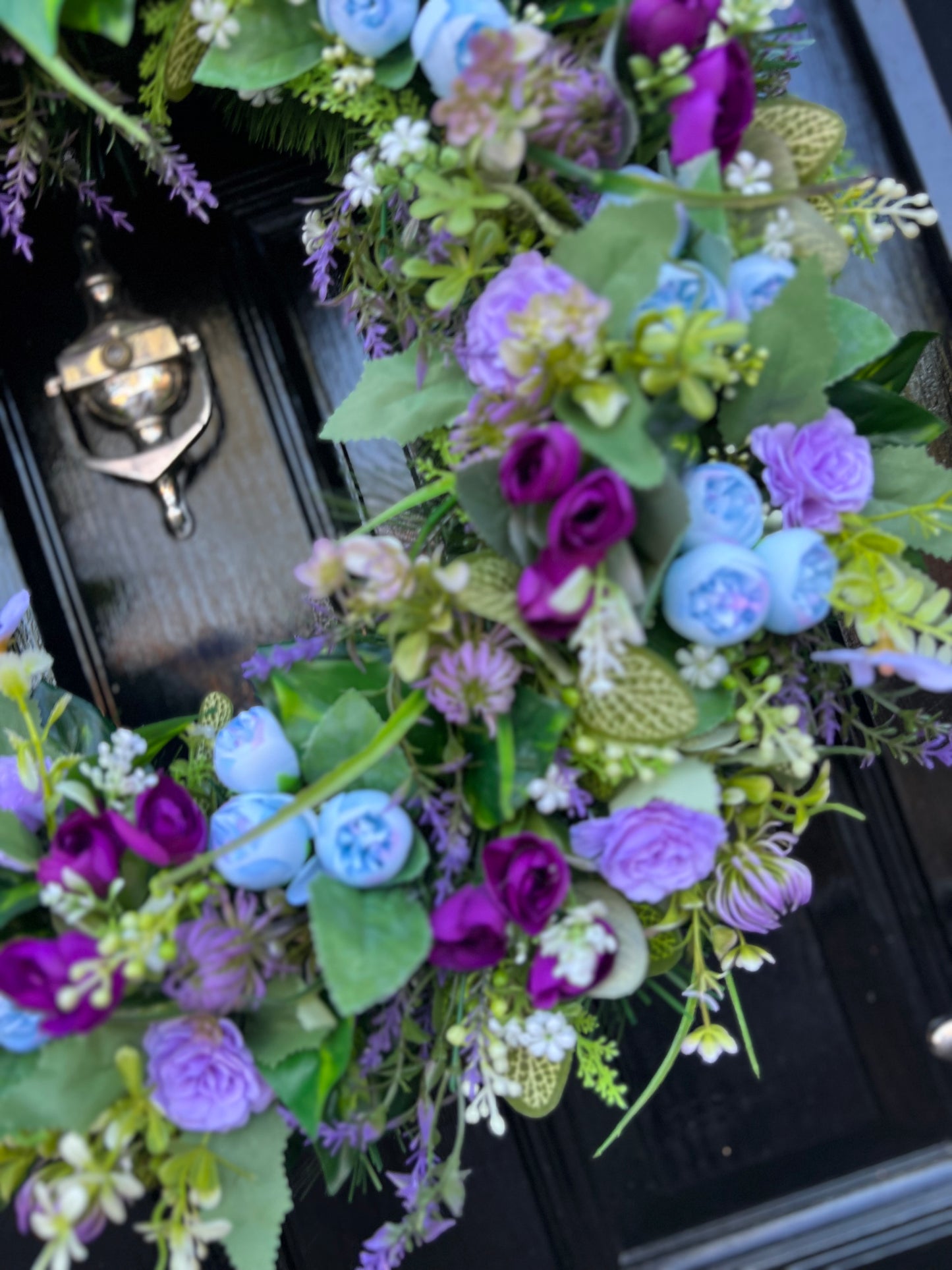 65cm MIXED LILAC/PURPLE/BLUE WILD FOLIAGE ANY SEASON WREATH