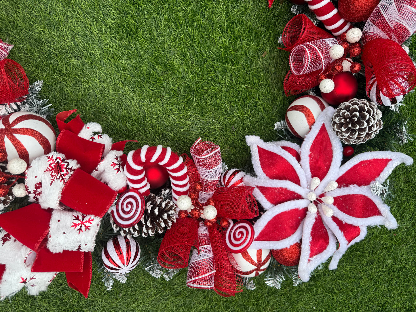 6ft FROSTED CANDY CANE GARLAND- MADE TO ORDER AND DESPATCHED END OCTOBER