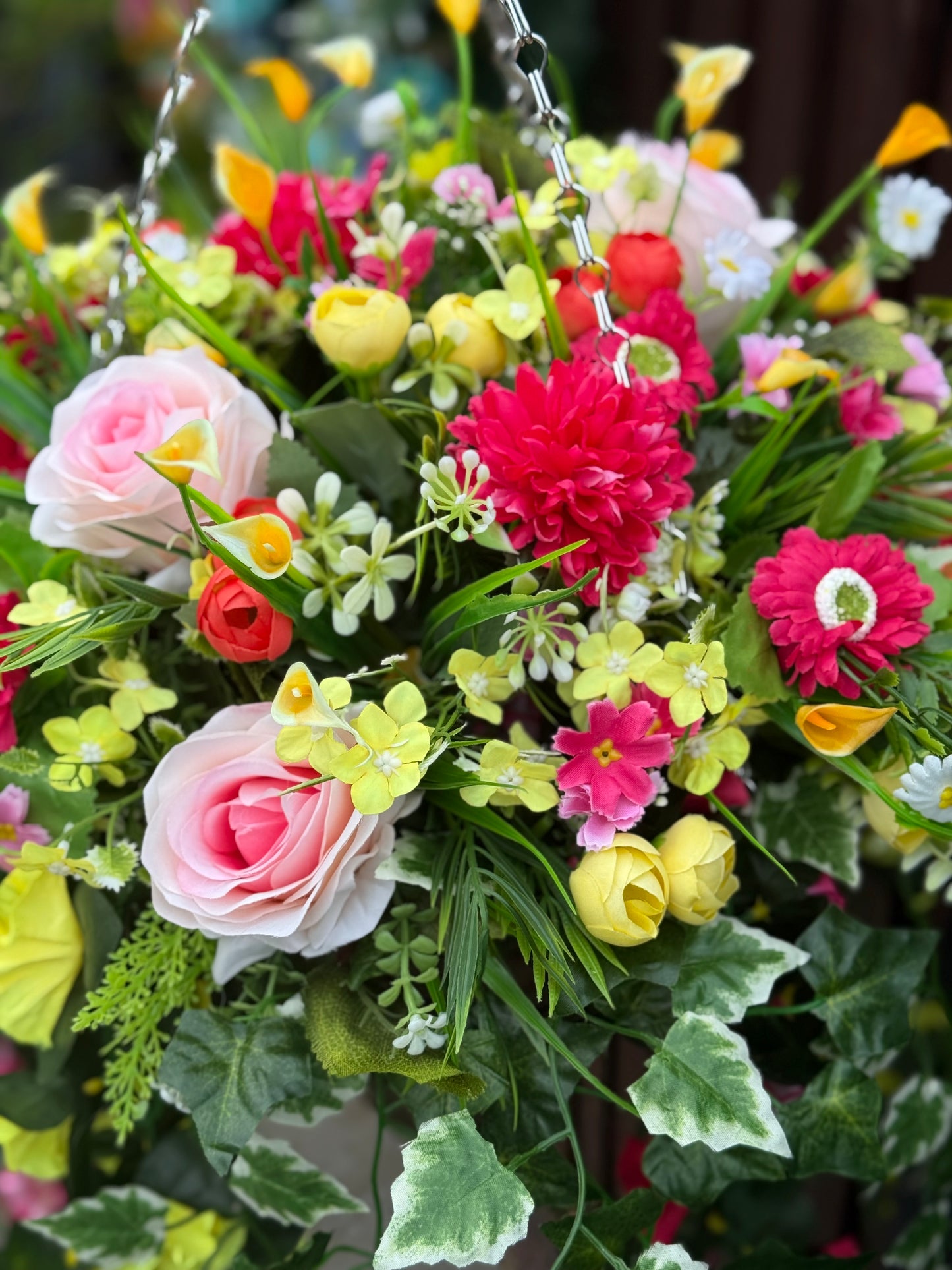 **NEW** DELUXE XL HANGING BASKET PASTELS MIXED MIX 12 INCH CONE