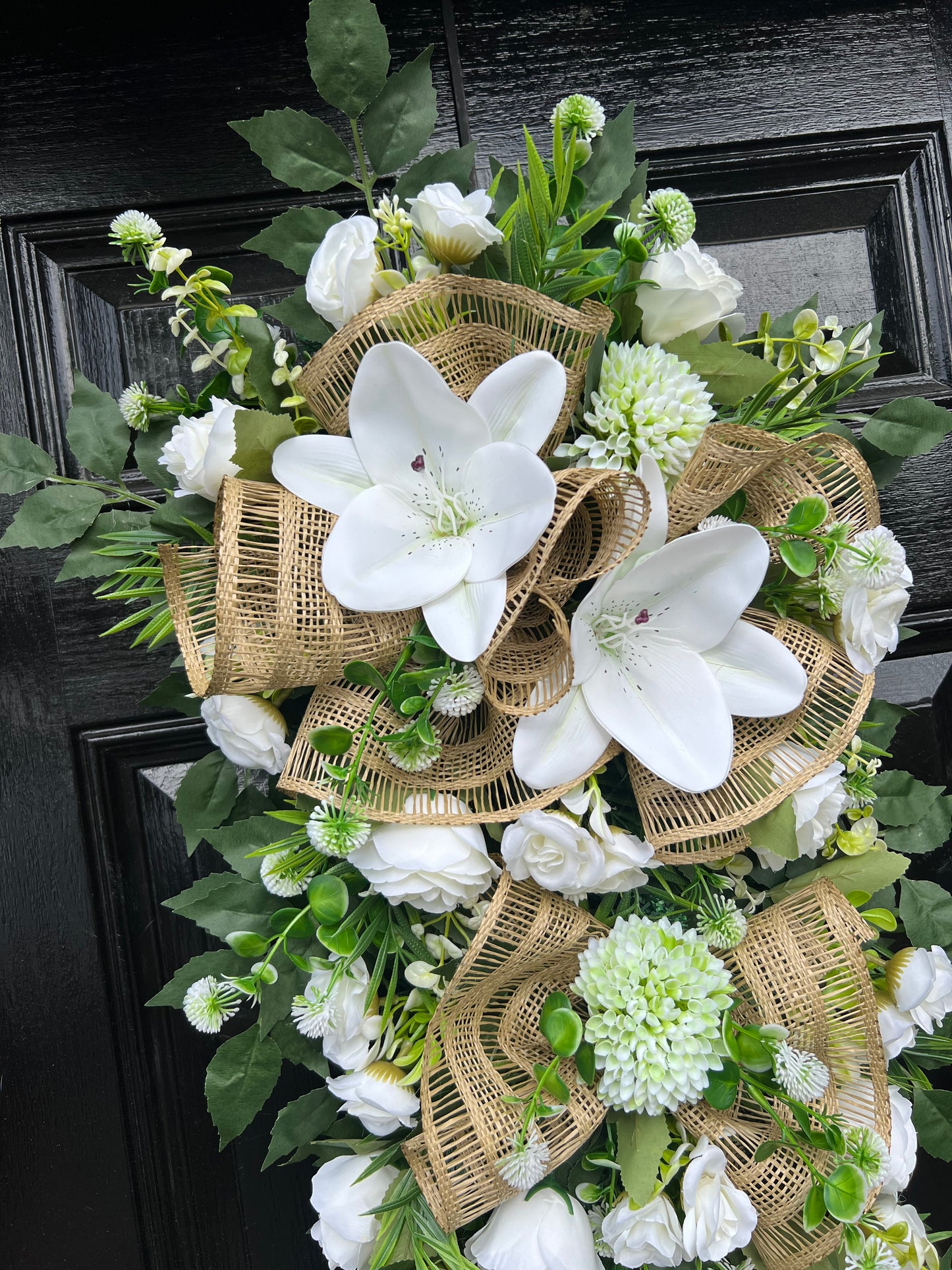 MIXED FOLIAGE/NEUTRAL SUMMER DOOR SWAG ANY SEASON
