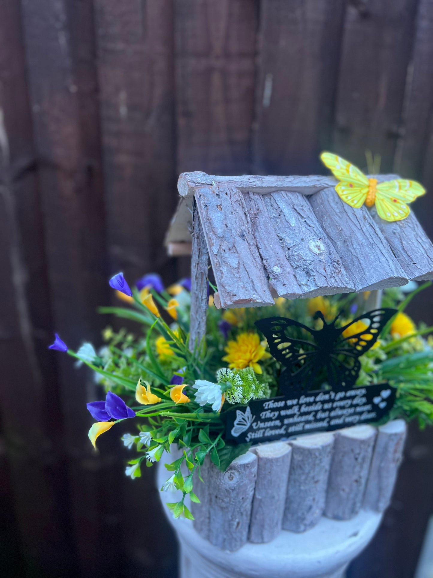 BUTTERFLY POEM STAKE WISHING WELL