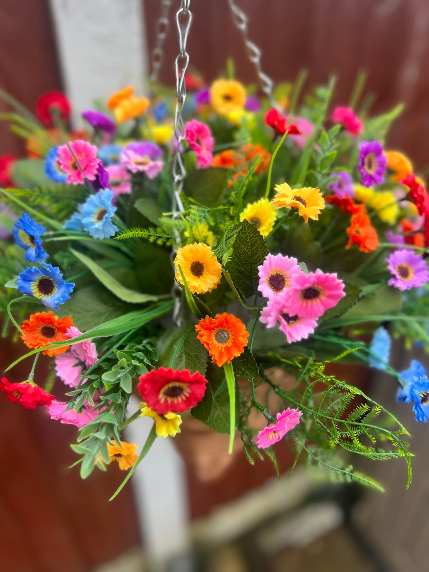 12inch CONE MULTI COLOUR HANGING BASKET