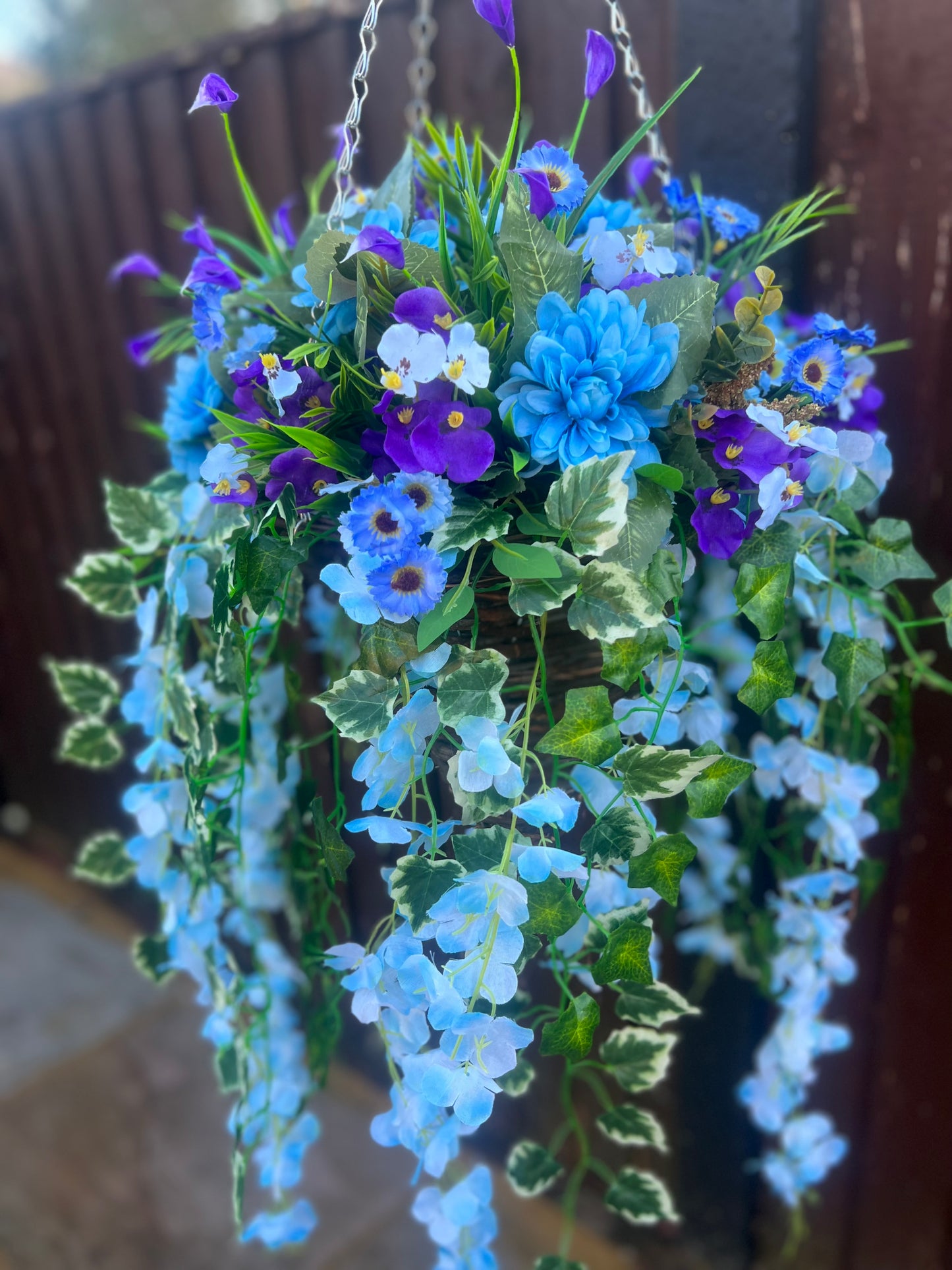 12inch DELUXE HANGING BASKETS PURPLE/BLUE SPRING MIX