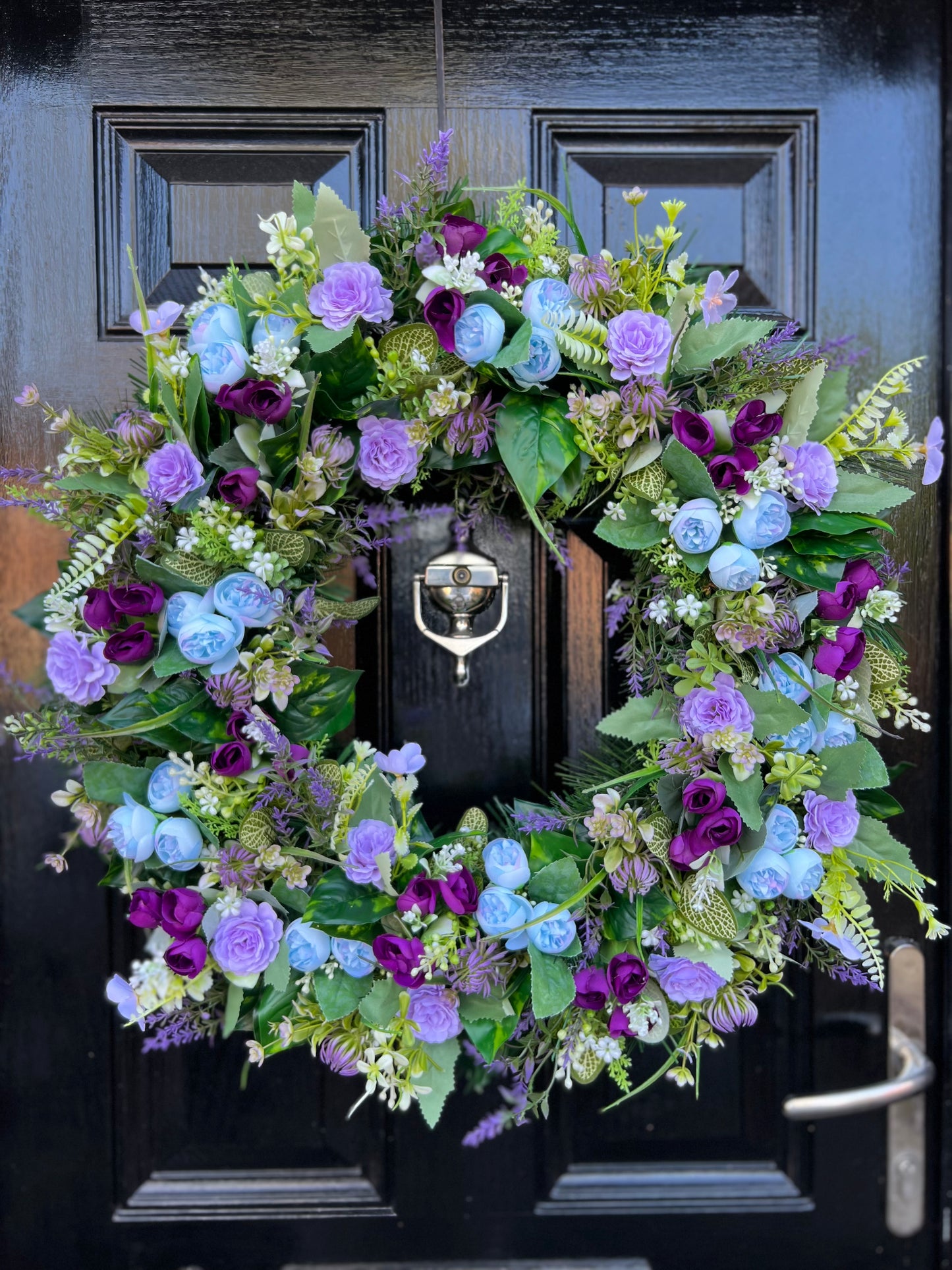65cm MIXED LILAC/PURPLE/BLUE WILD FOLIAGE ANY SEASON WREATH