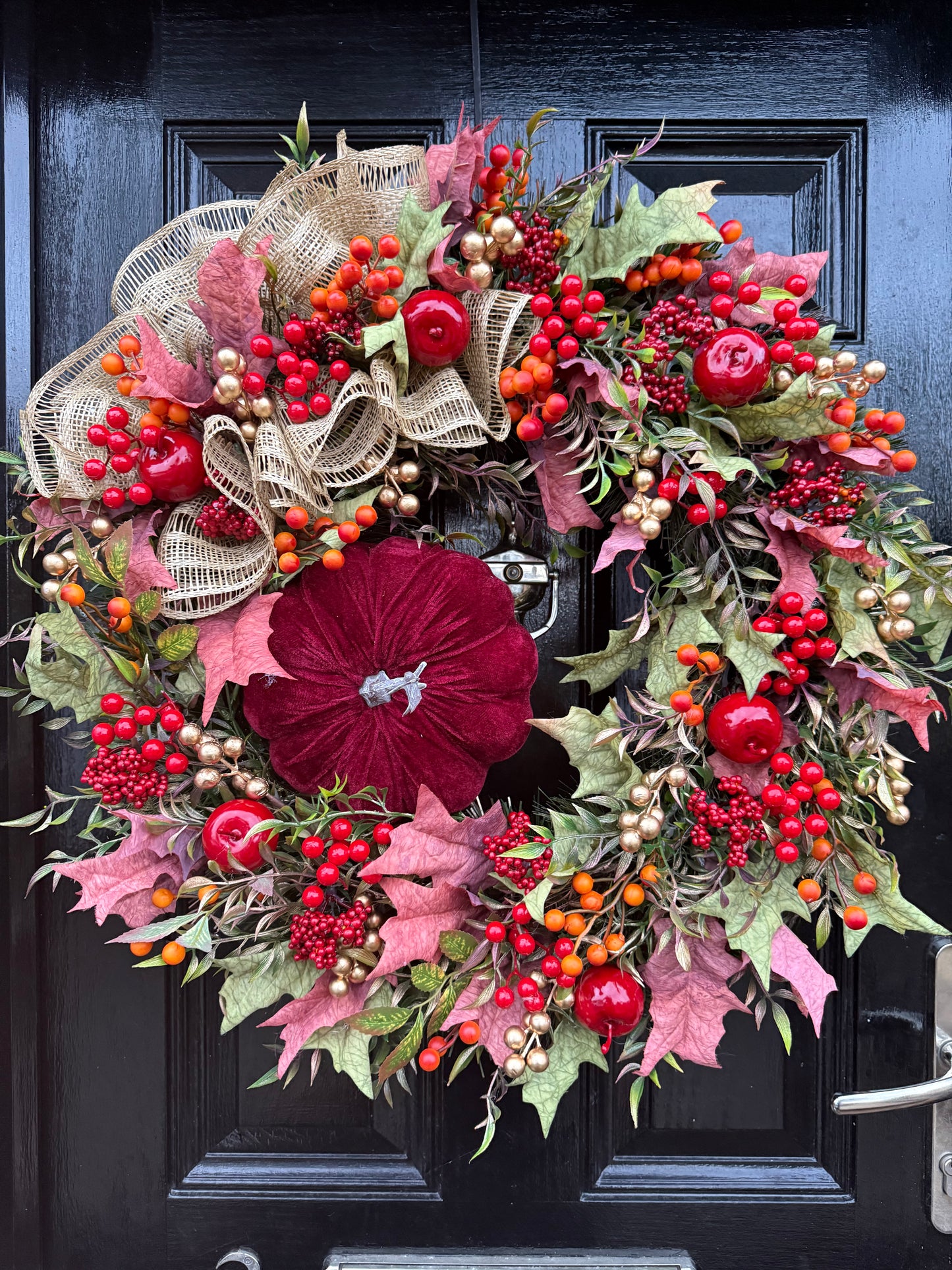 65cm DELUXE PUMPKIN WOODLAND BERRY MIXED FOLIAGE AUTUMN WREATH