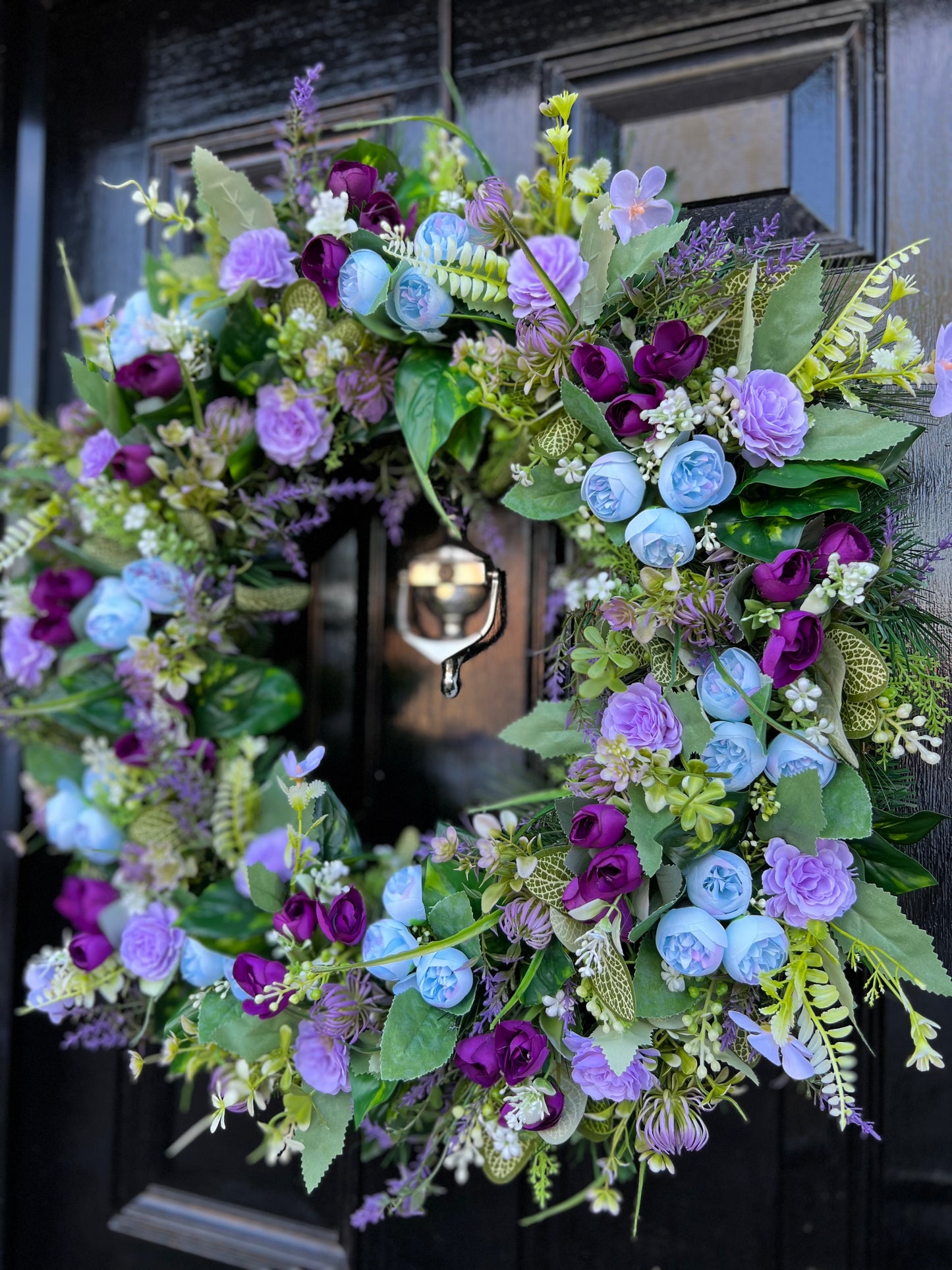 65cm MIXED LILAC/PURPLE/BLUE WILD FOLIAGE ANY SEASON WREATH