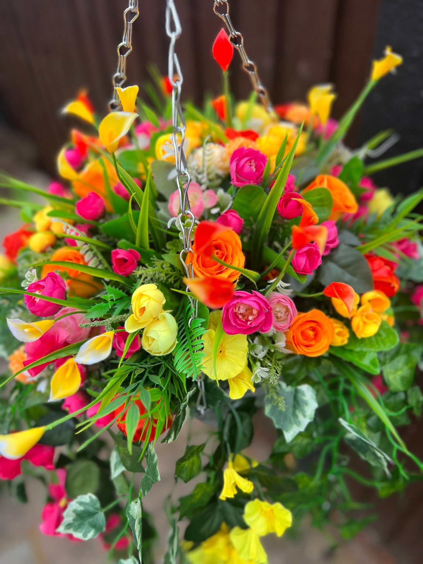 DELUXE XL HANGING BASKET MULTI MIX 12 INCH CONE