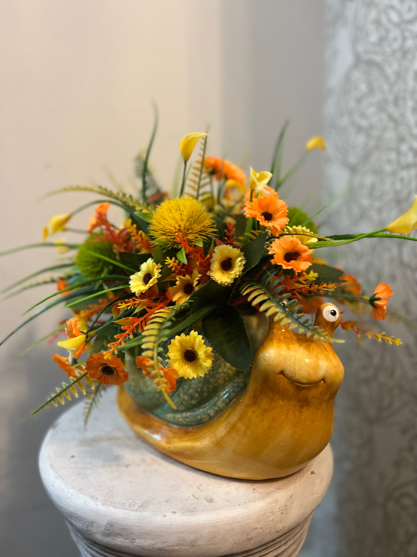 POT FLORAL SNAIL