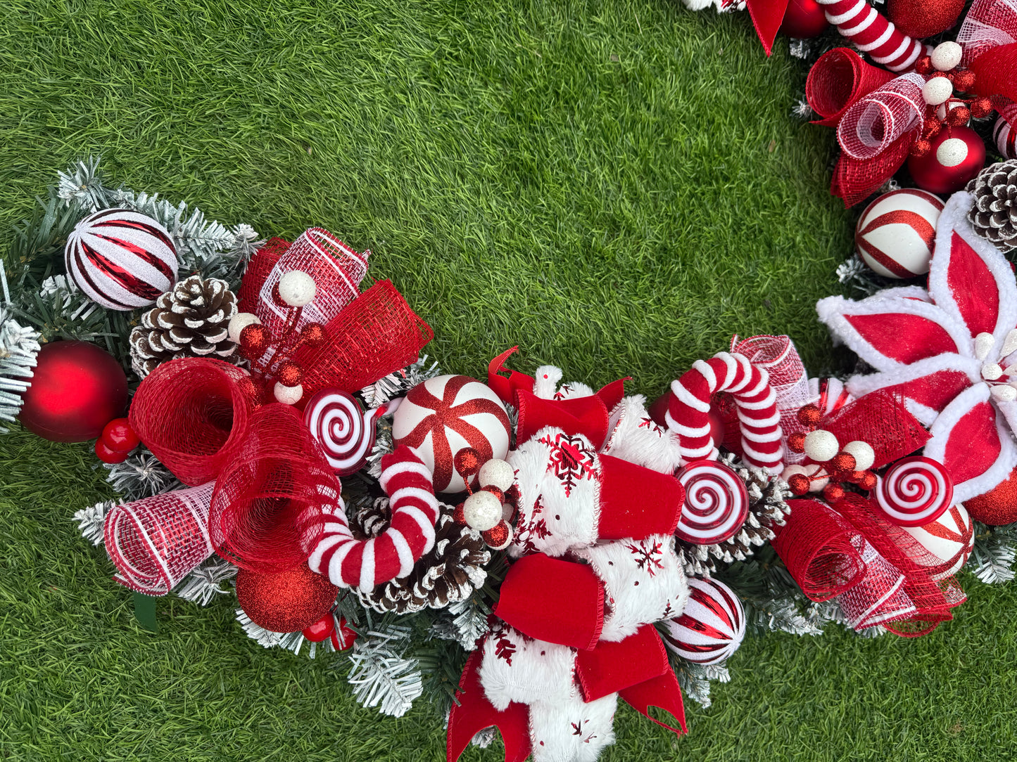 6ft FROSTED CANDY CANE GARLAND- MADE TO ORDER AND DESPATCHED END OCTOBER