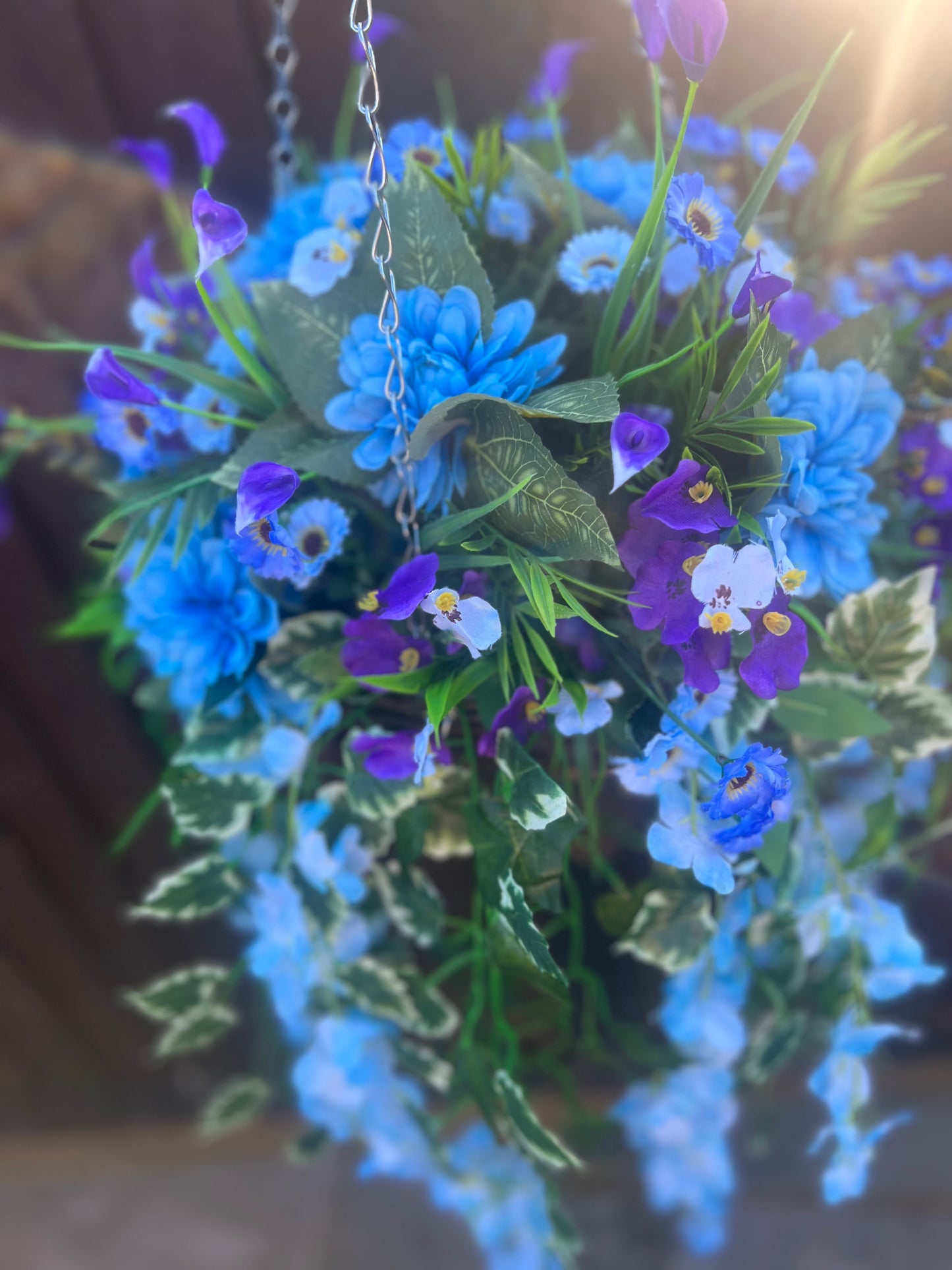 12inch DELUXE HANGING BASKETS PURPLE/BLUE SPRING MIX