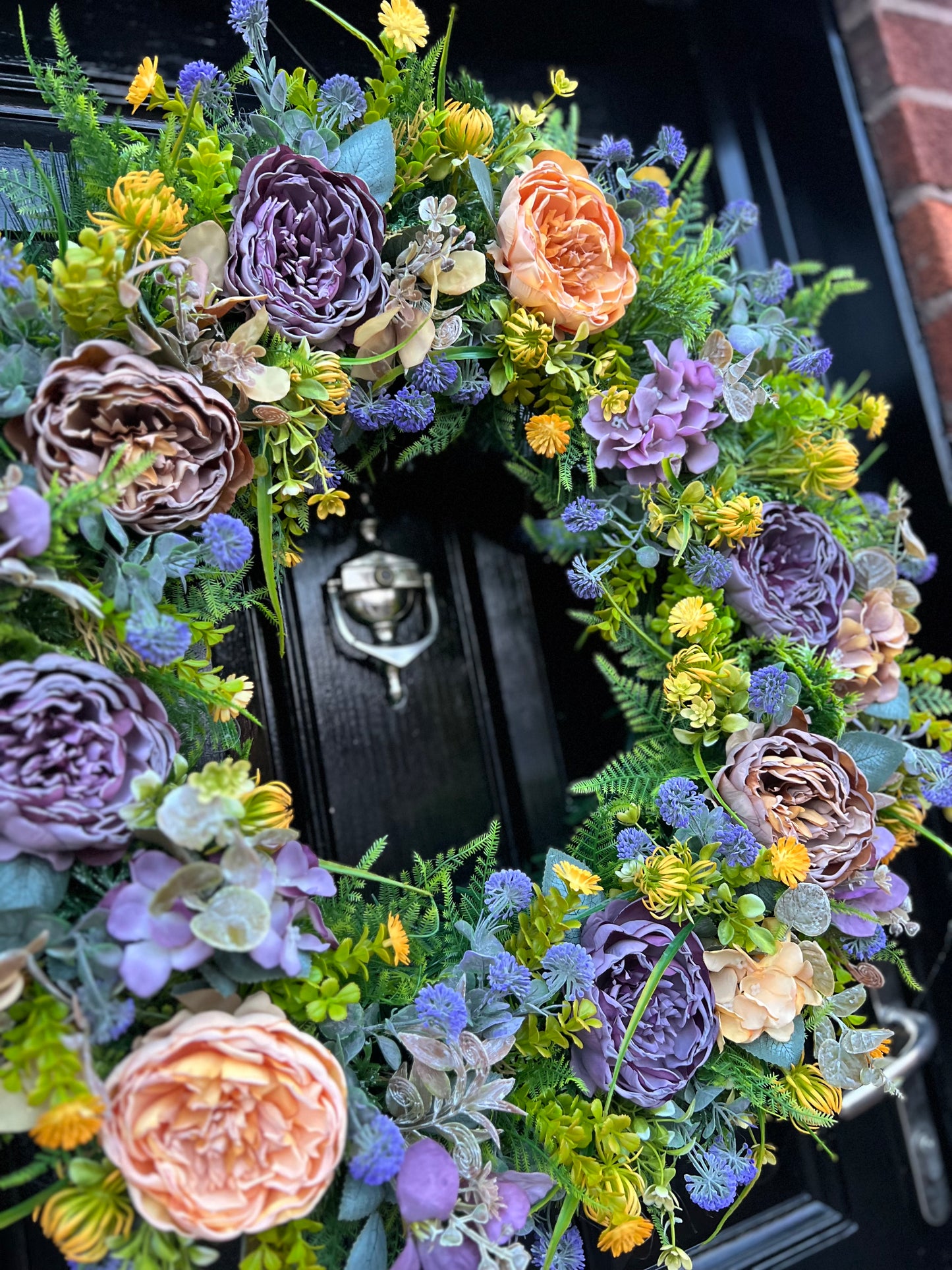 65cm PURPLE/ORANGE VINTAGE MIXED FOLIAGE ANY SEASON WREATH