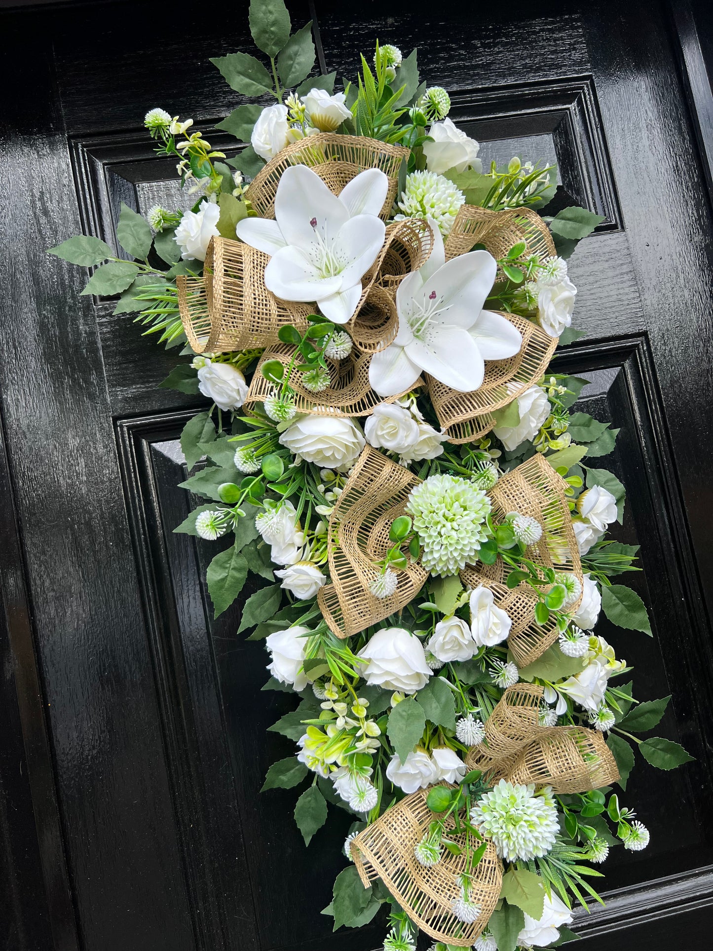 MIXED FOLIAGE/NEUTRAL SUMMER DOOR SWAG ANY SEASON