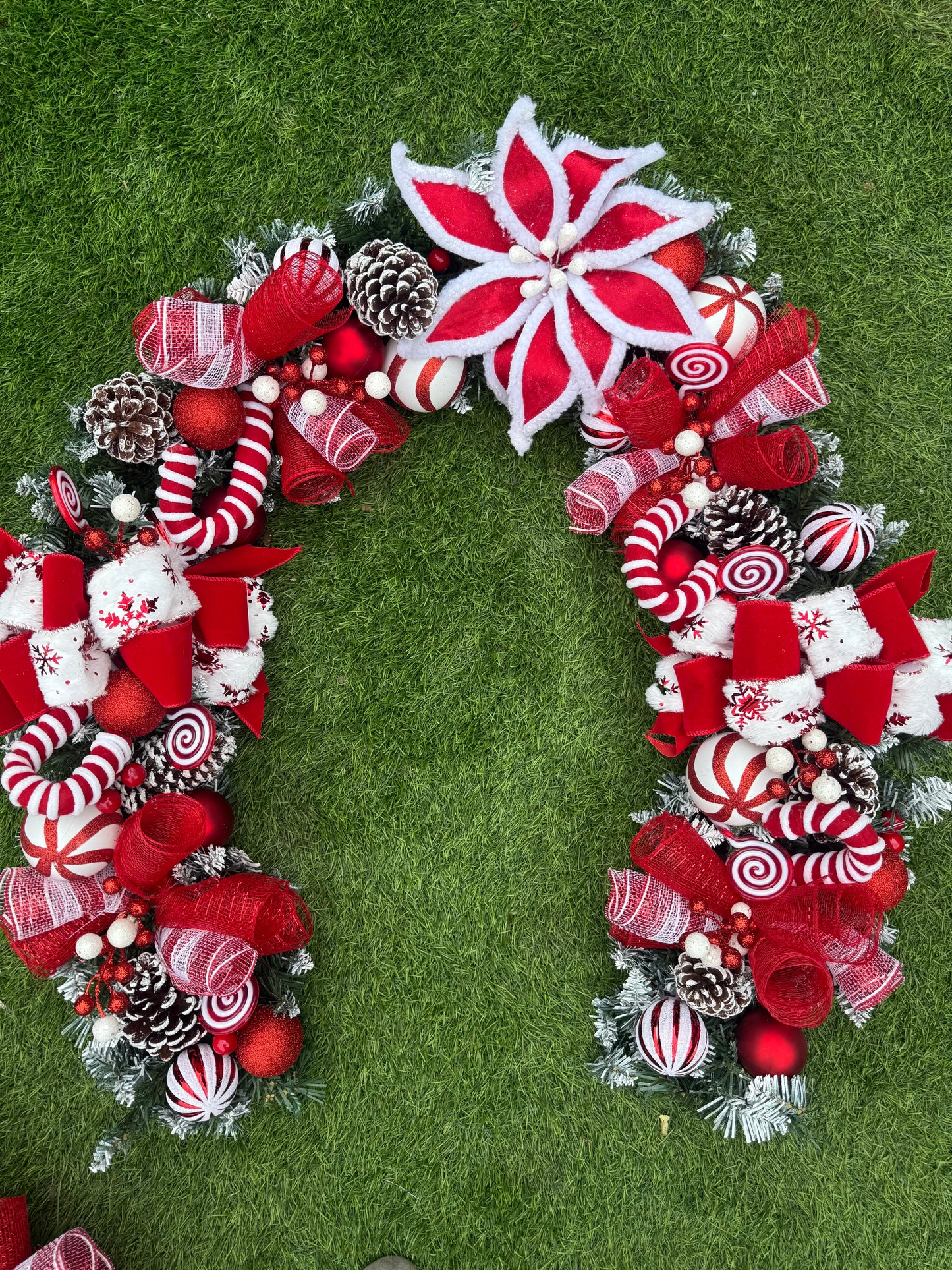 6ft FROSTED CANDY CANE GARLAND- MADE TO ORDER AND DESPATCHED END OCTOBER