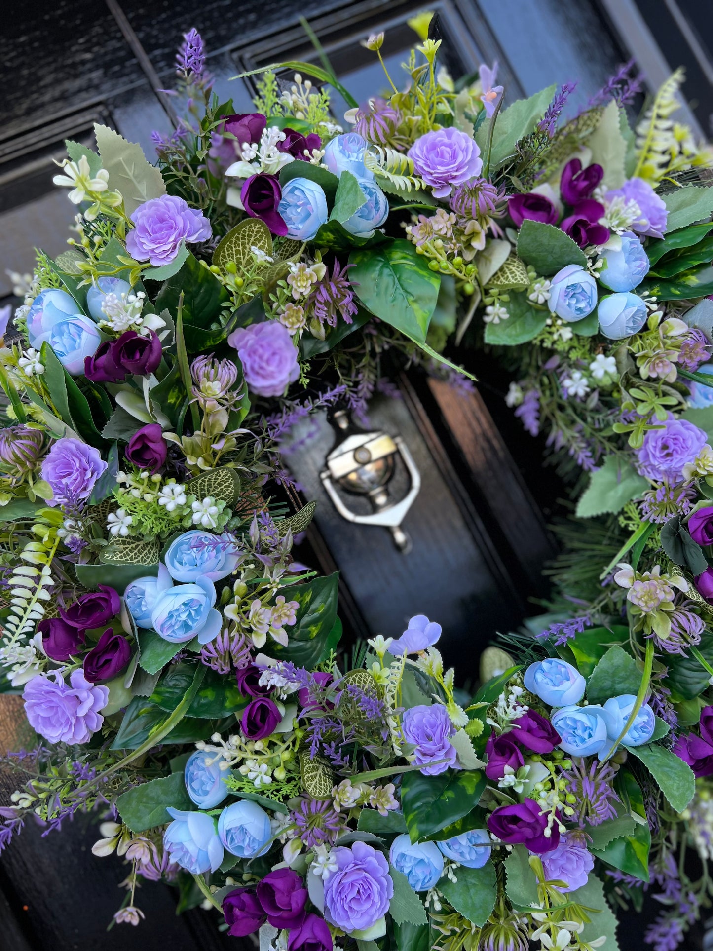 65cm MIXED LILAC/PURPLE/BLUE WILD FOLIAGE ANY SEASON WREATH