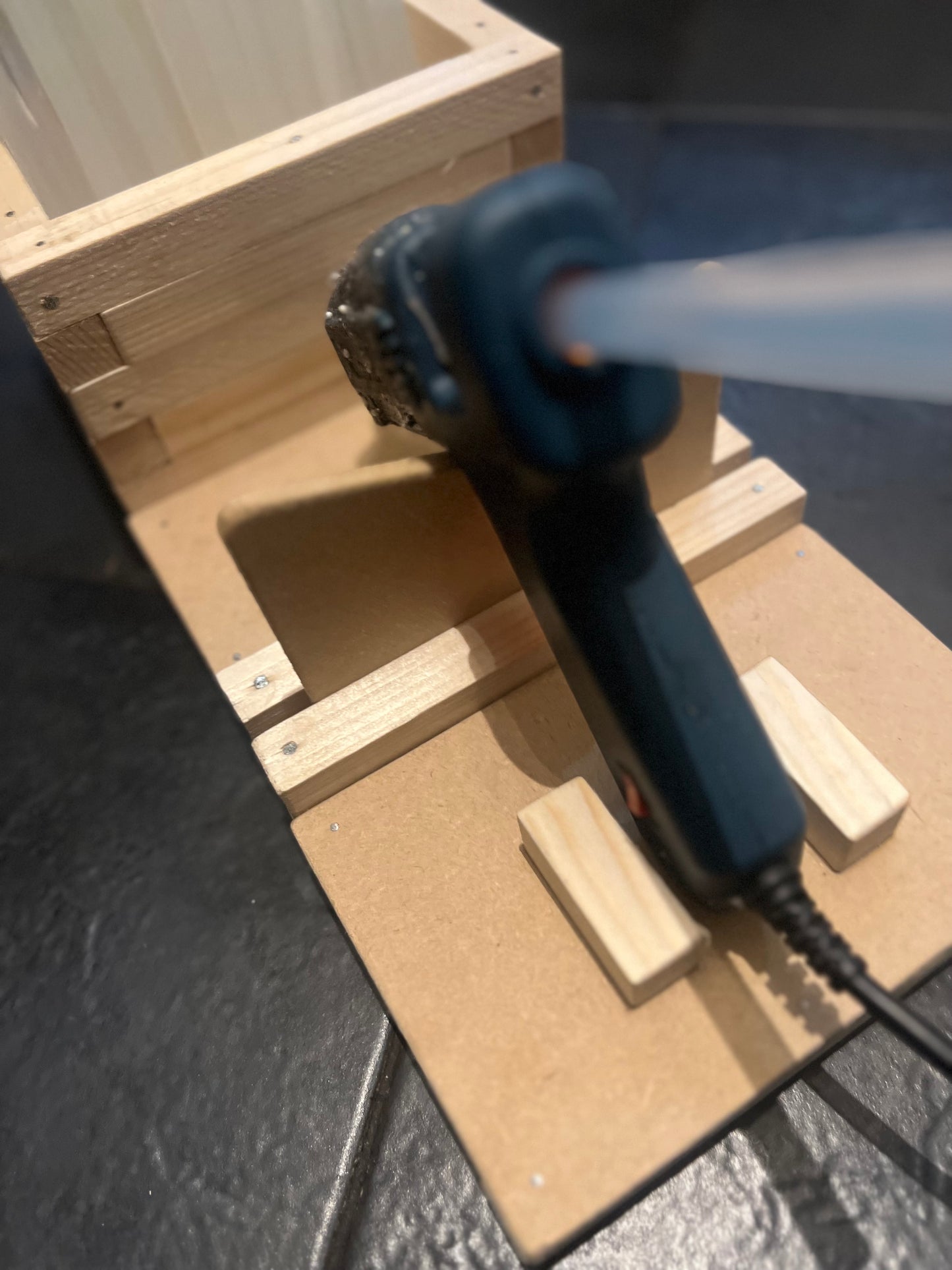 WOODEN GLUE GUN HOLDER