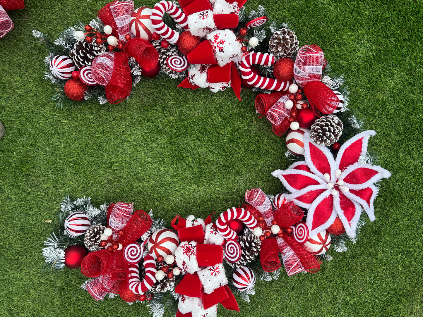 6ft FROSTED CANDY CANE GARLAND- MADE TO ORDER AND DESPATCHED END OCTOBER