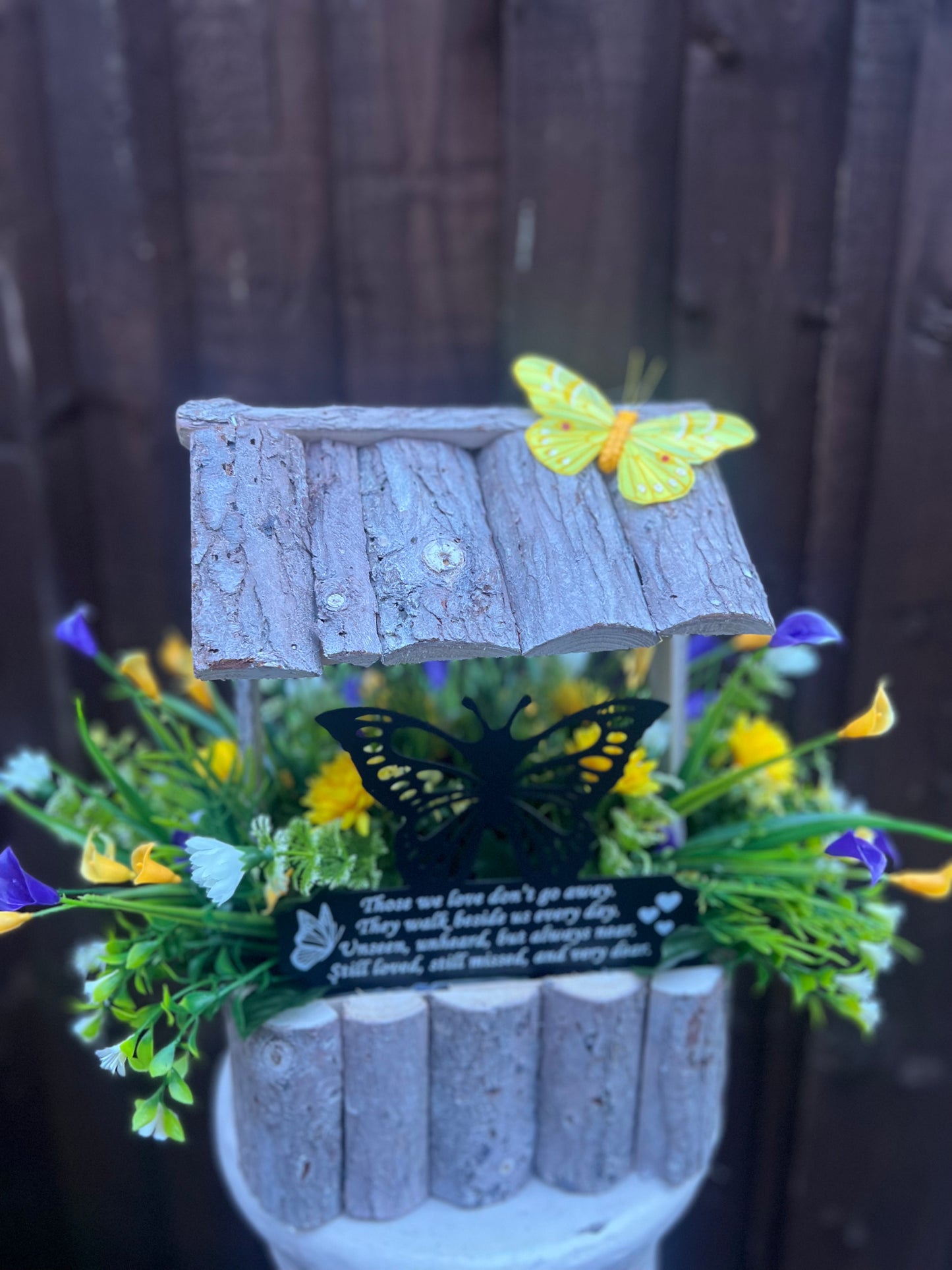 BUTTERFLY POEM STAKE WISHING WELL
